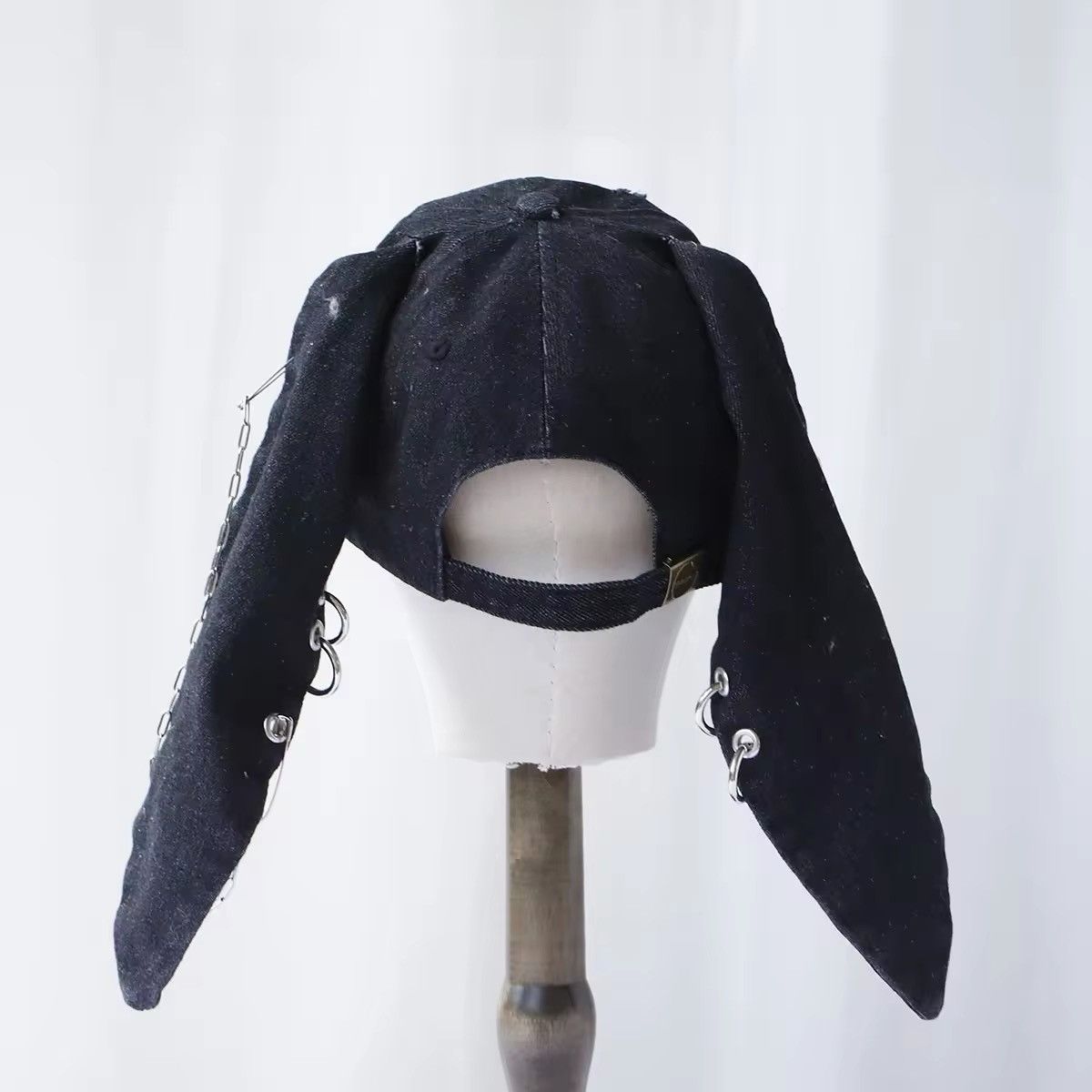 Japanese Brand Rabbit Ears Denim Ripped Metal Ring Cap Size ONE SIZE - 3 Thumbnail