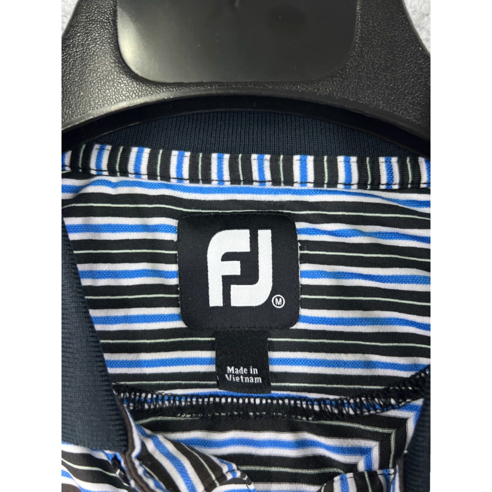 Footjoy FootJoy Polo Shirt Mens M Blue Stripe Polo Shirt Golf Golfers Polyester Blend Size US M / EU 48-50 / 2 - 3 Thumbnail