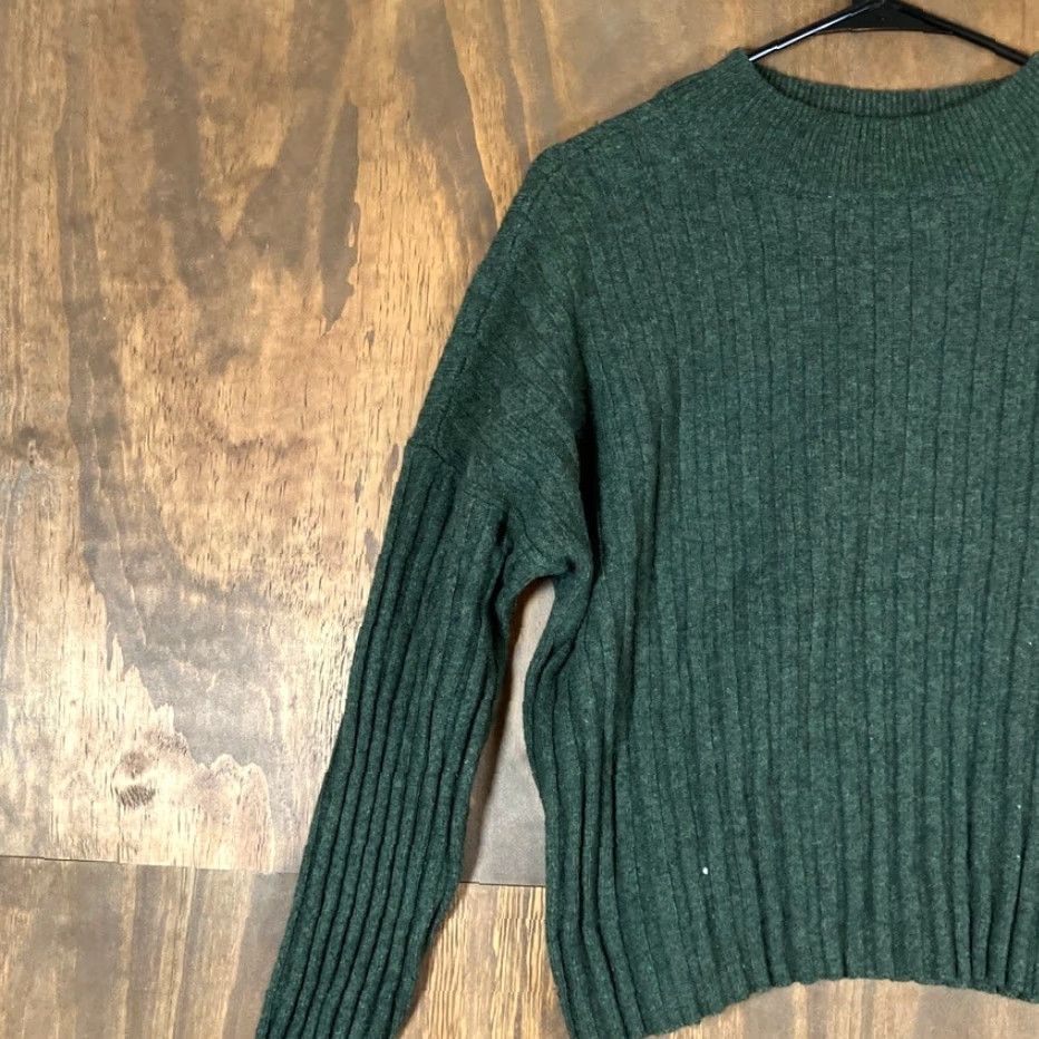 Madewell Madewell Womens Sweater Forest Green Ribbed Knit Mock Neck XL Size XL / US 12-14 / IT 48-50 - 4 Thumbnail