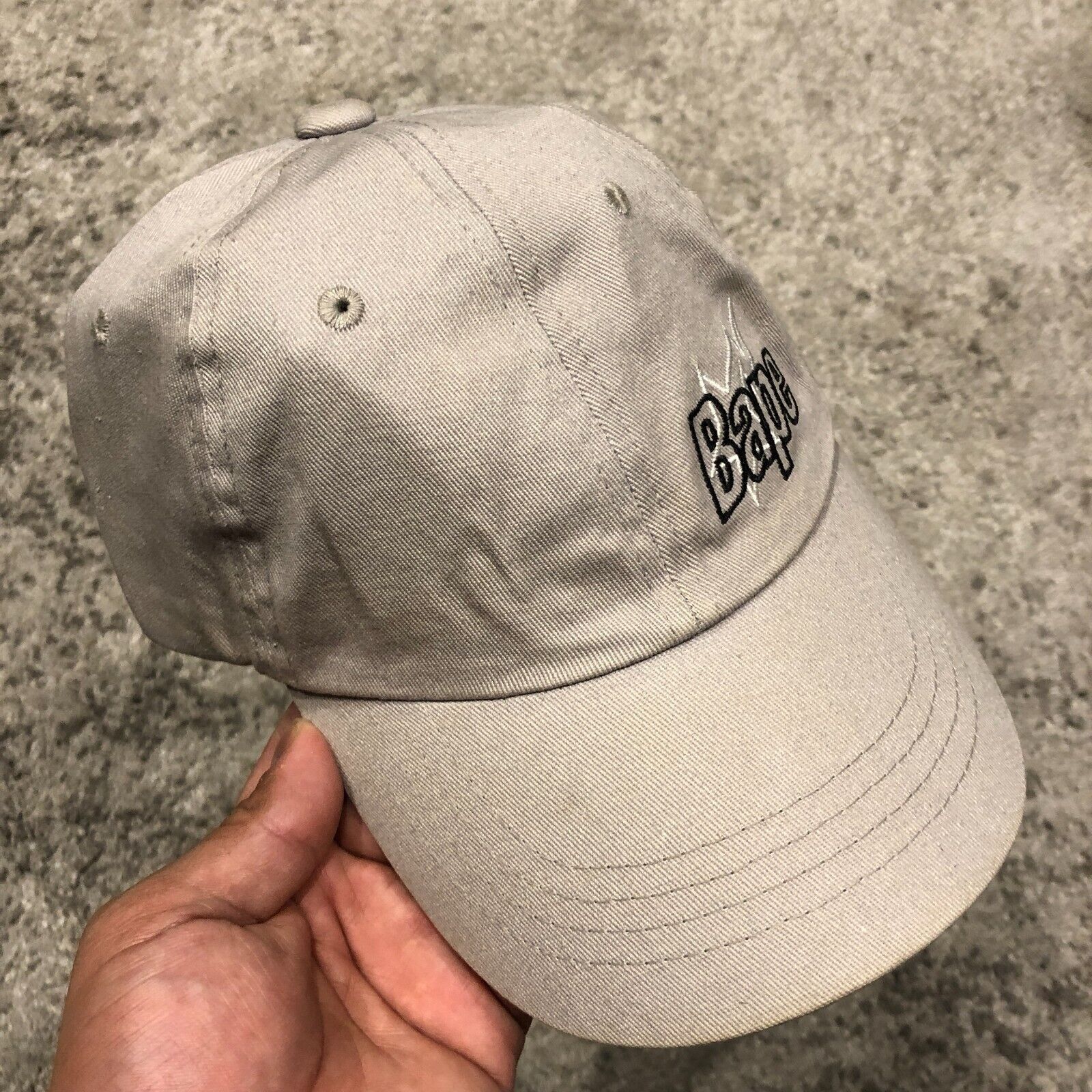 Bape 2022 Bape A Bathing Ape Light Gray Cotton Baseball Cap Hat Size ONE SIZE - 1 Thumbnail
