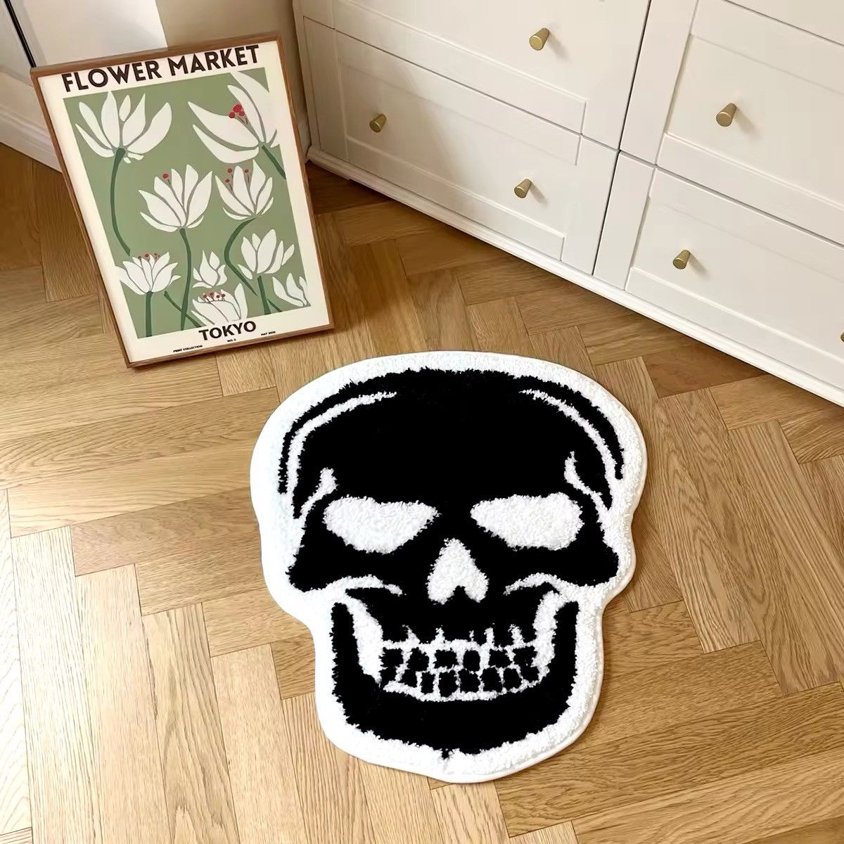 Handmade 3D Handmade Gothic Skull Head Punk Soft Rug Size ONE SIZE - 1 Thumbnail