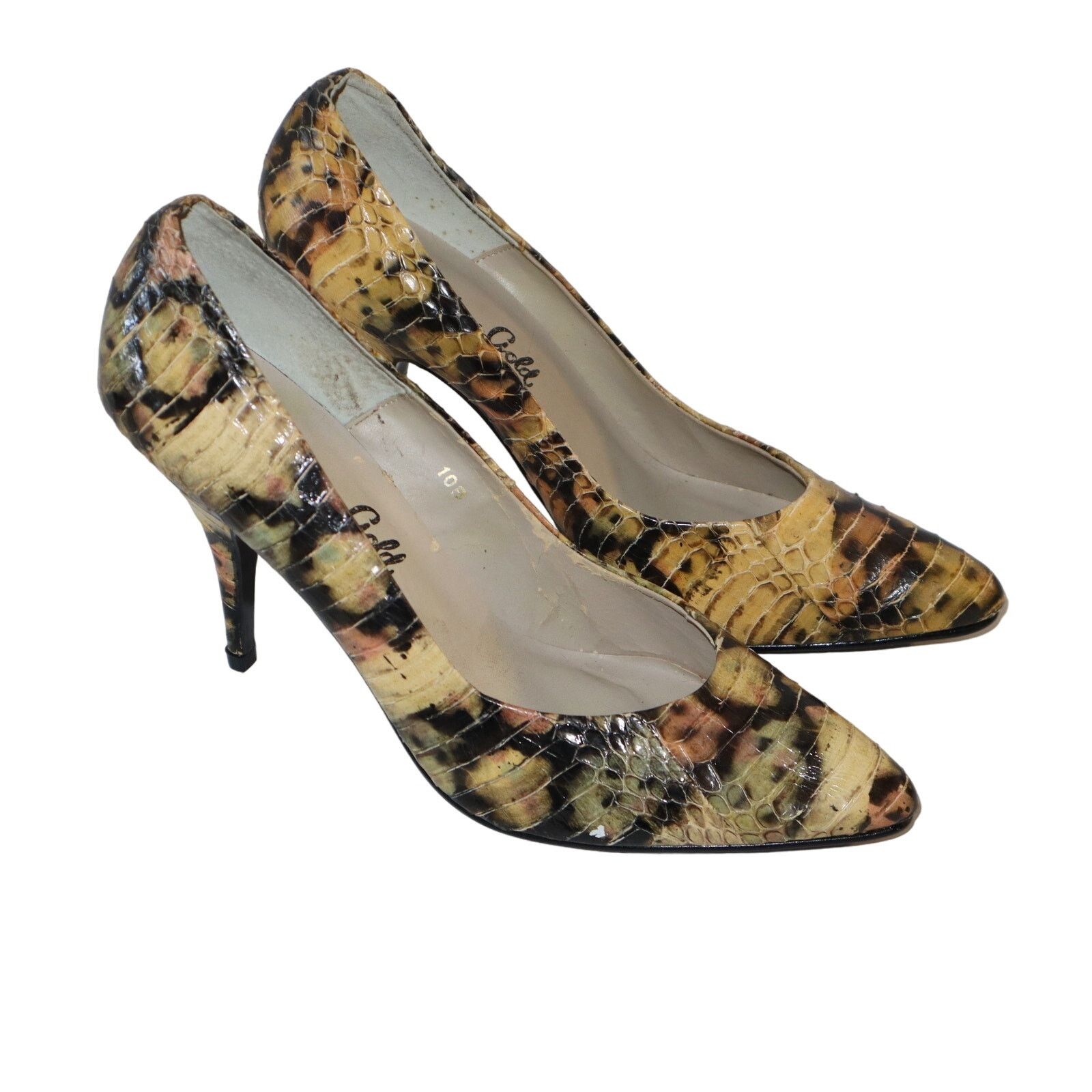Other Julian Gold Python/Snakeskin Stiletto Pumps Size 10 Size US 10 / IT 40 - 2 Thumbnail