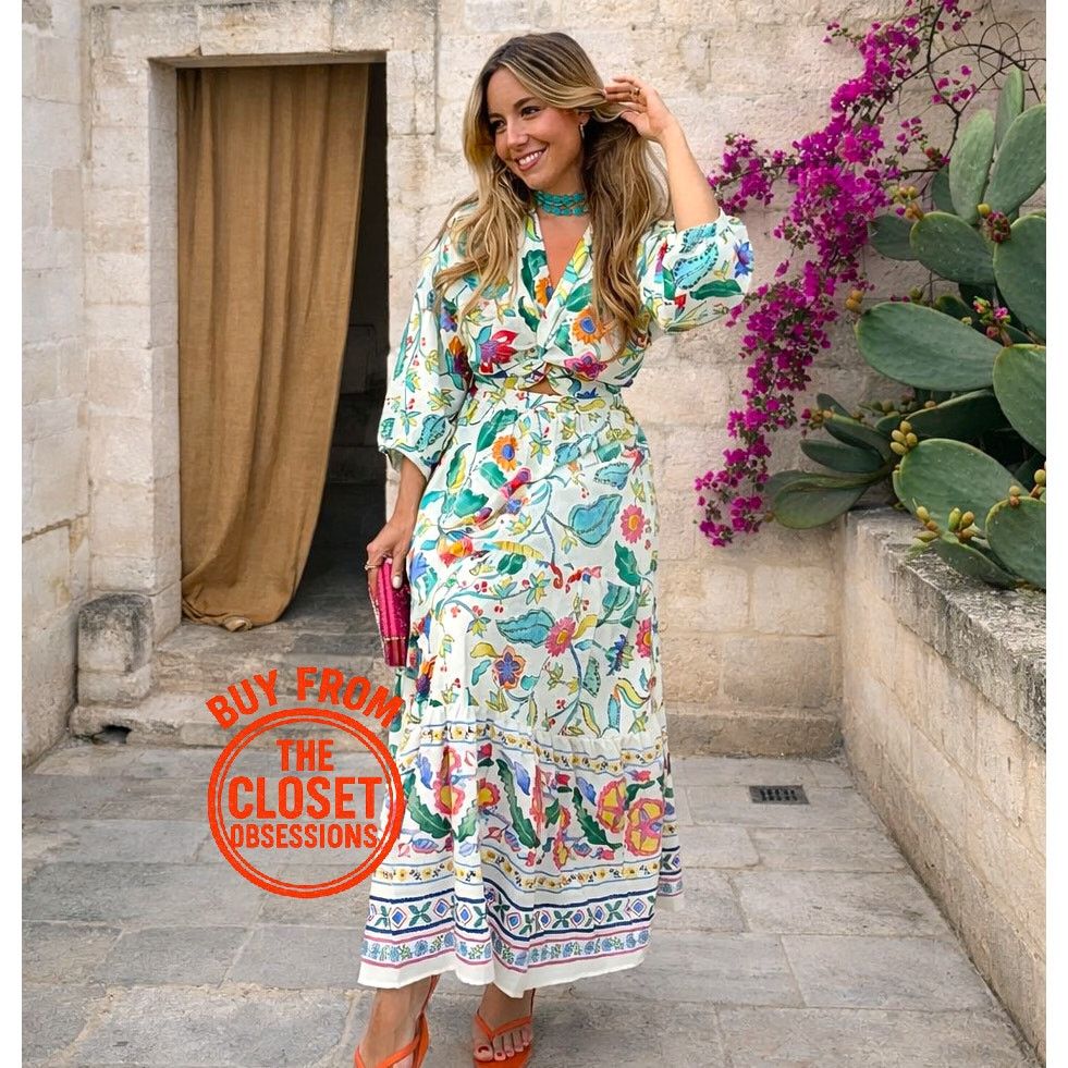 denim womens dresses KUT from the Kloth Eliza-Rolled Up Sleeve Tab with Front Opening Dress : XL Sleeve Length_Spaghetti Strap Martinique Coral Floral Maxi Color:Amber Bloom 32.0 CARE Hand Wash