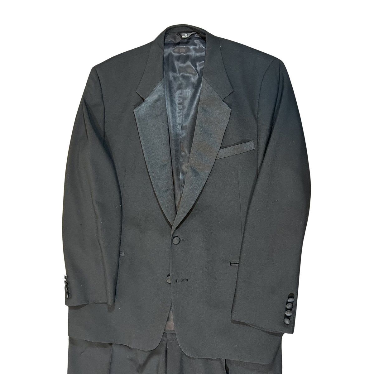 Lanvin Lanvin Paris Black Tuxedo Vintage 46R Suit Jacket 38x29 Pant Size 46R - 2 Thumbnail