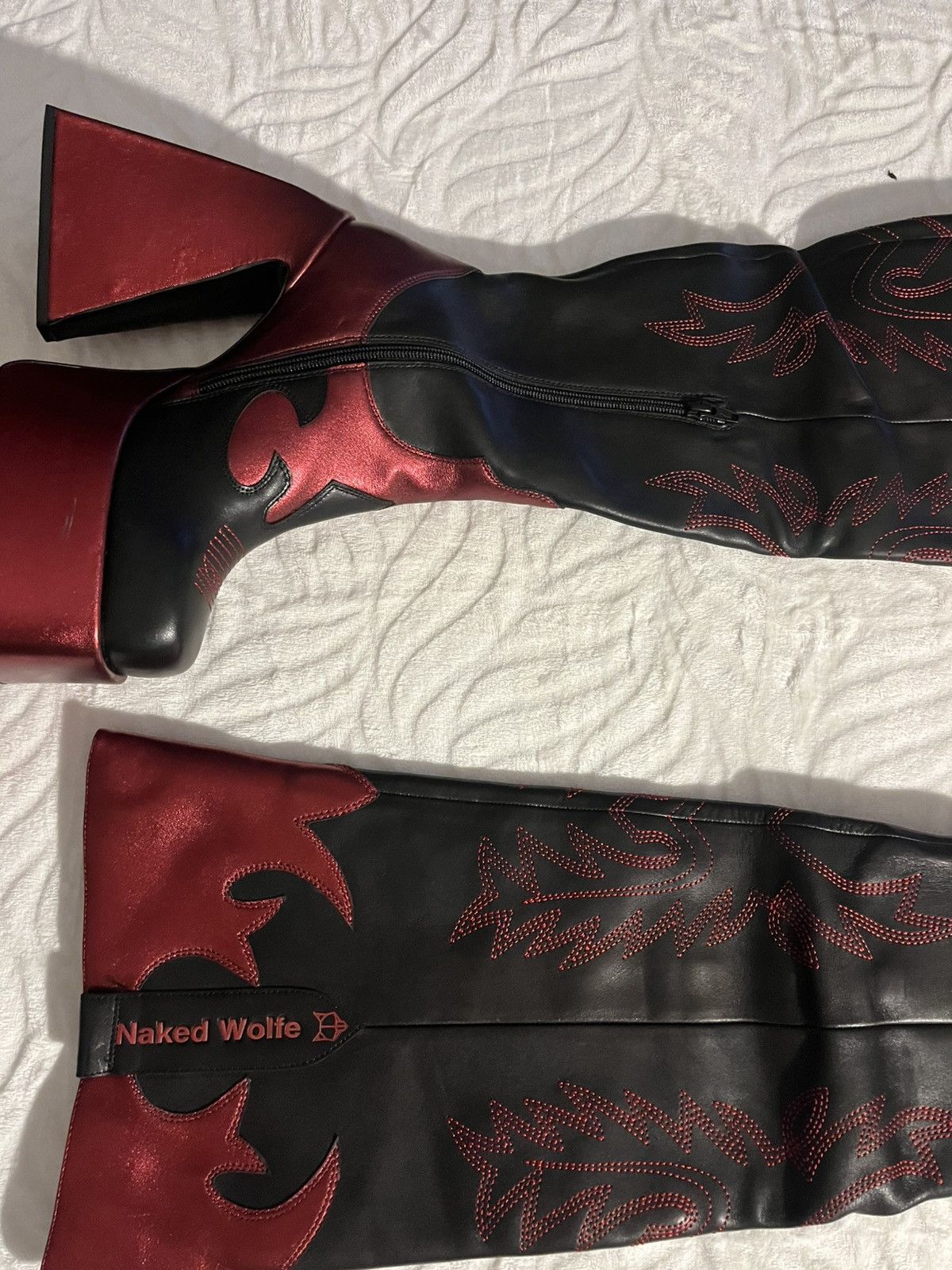 NAKED WOLFE JAMIE WESTERN BLACK/RED LIMITED EDITION Size US 10 / IT 40 - 3 Thumbnail