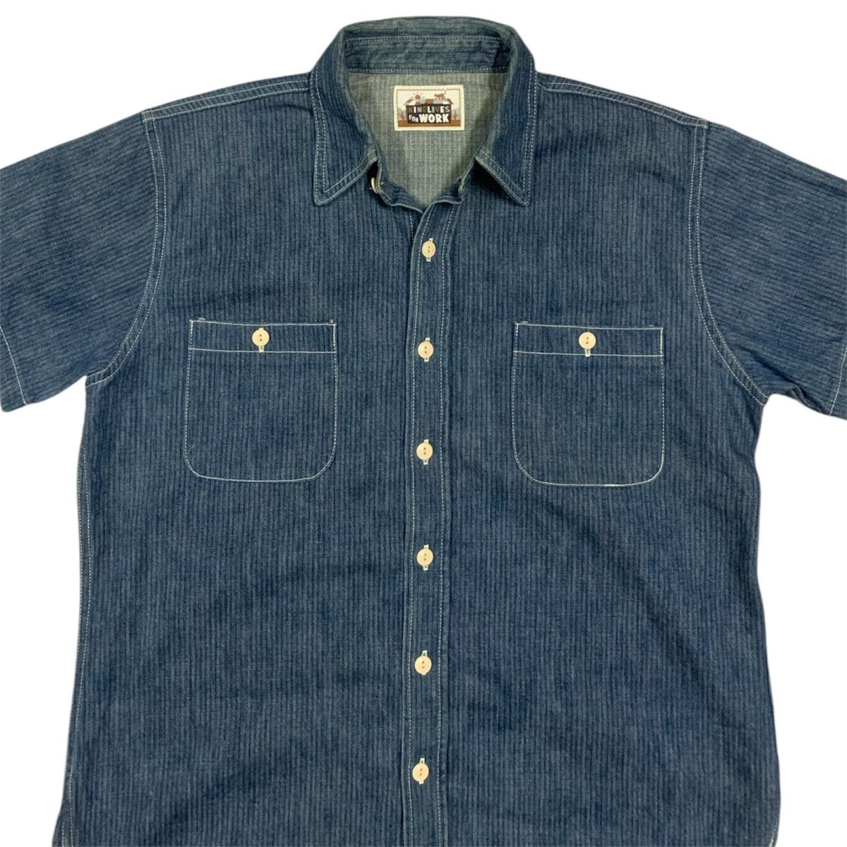 Nine Lives Nine Lives Herringbone Twill Japanese Denim Work Shirt Size US L / EU 52-54 / 3 - 2 Thumbnail