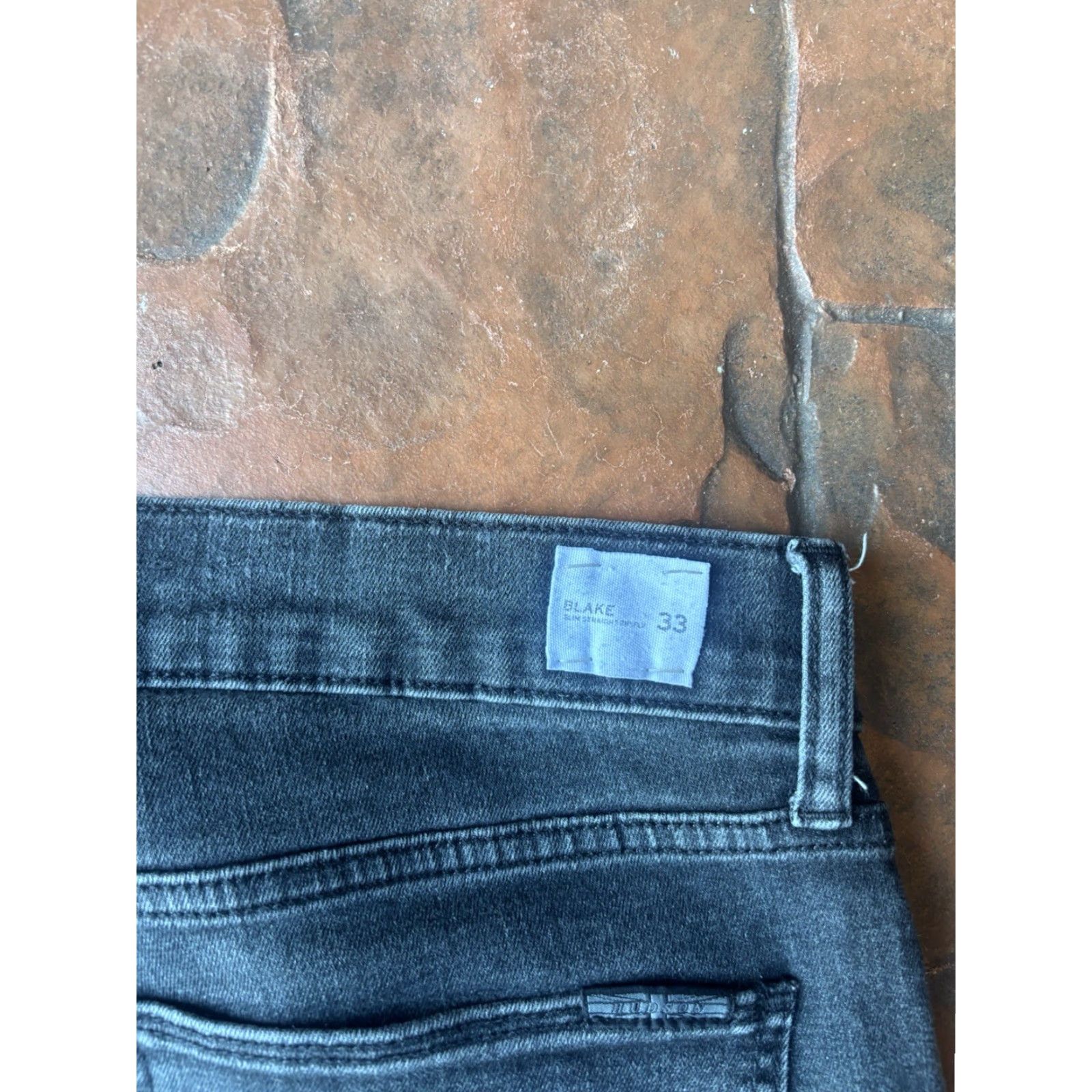 Hudson Hudson Slim Jeans Mens 33 Black Straight Leg Zip Fly Denim Pants Size US 33 - 4 Thumbnail