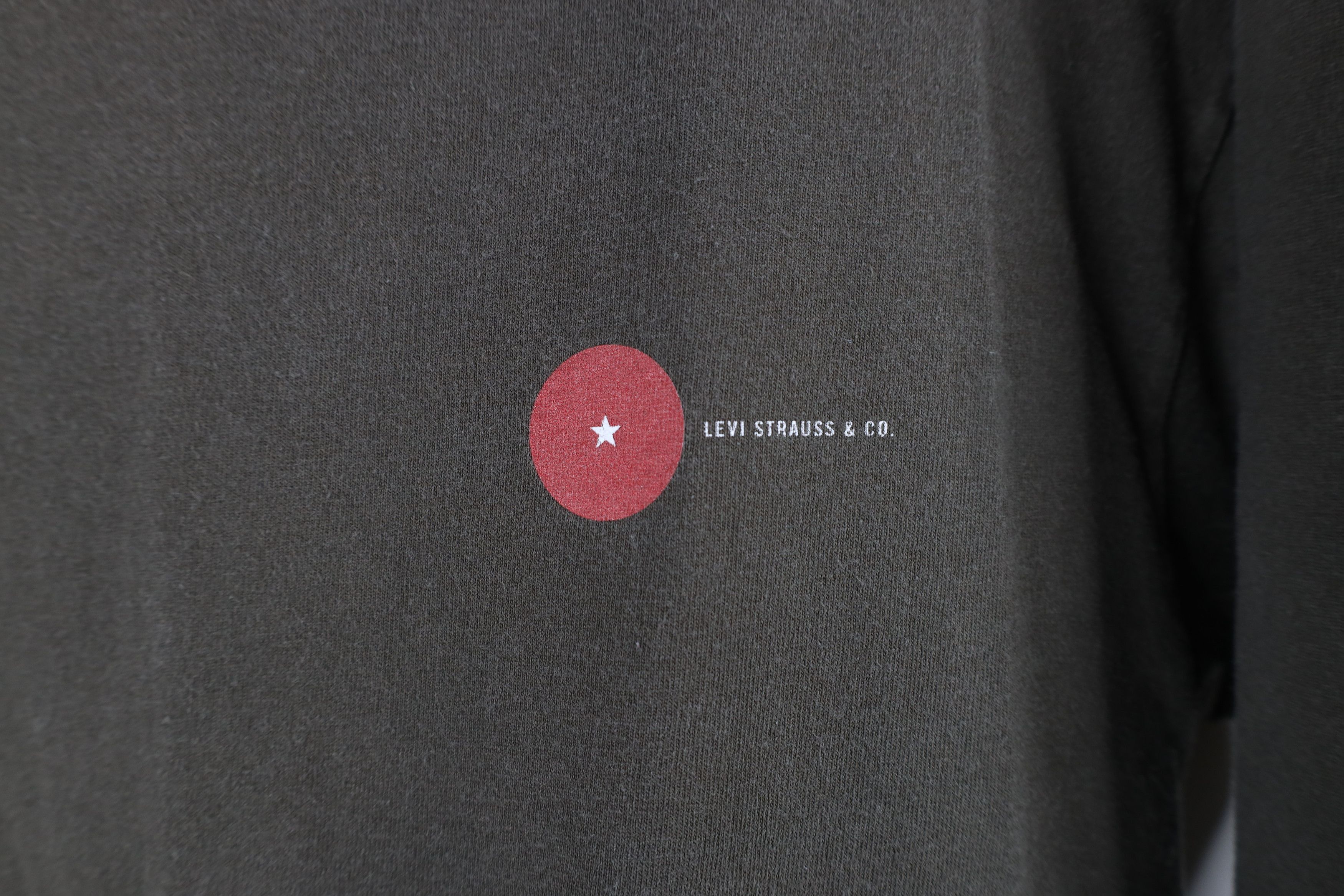Levi's × Vintage Vintage Y2K 2000 Levis Spell Out Red Star T-Shirt Green USA Size US M / EU 48-50 / 2 - 4 Thumbnail