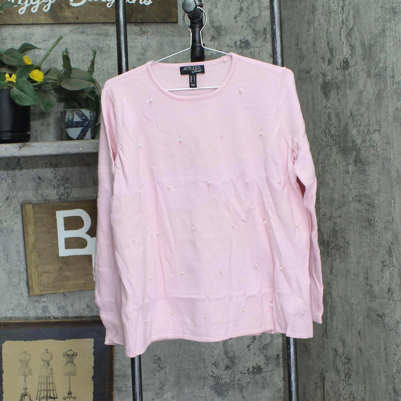 Attitudes by Renee Attitudes By Renee Neck Pullover Sweater Pink Lemonade M Size M / US 6-8 / IT 42-44 - 1 Thumbnail