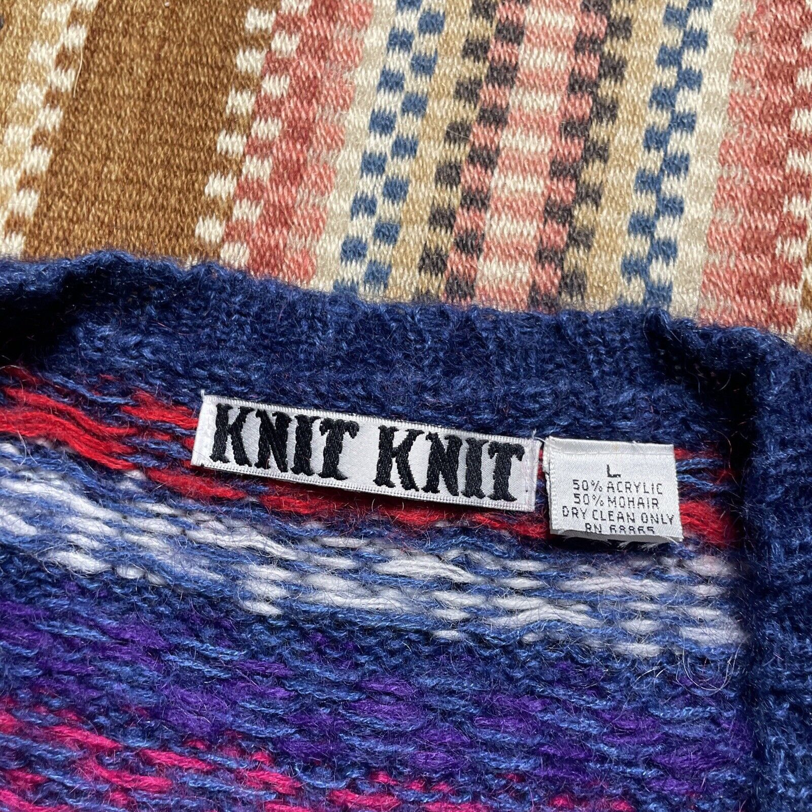 Japanese Brand × Vintage Vintage Knit Knit 50% Mohair Patterned Striped Cardigan Size US L / EU 52-54 / 3 - 2 Thumbnail