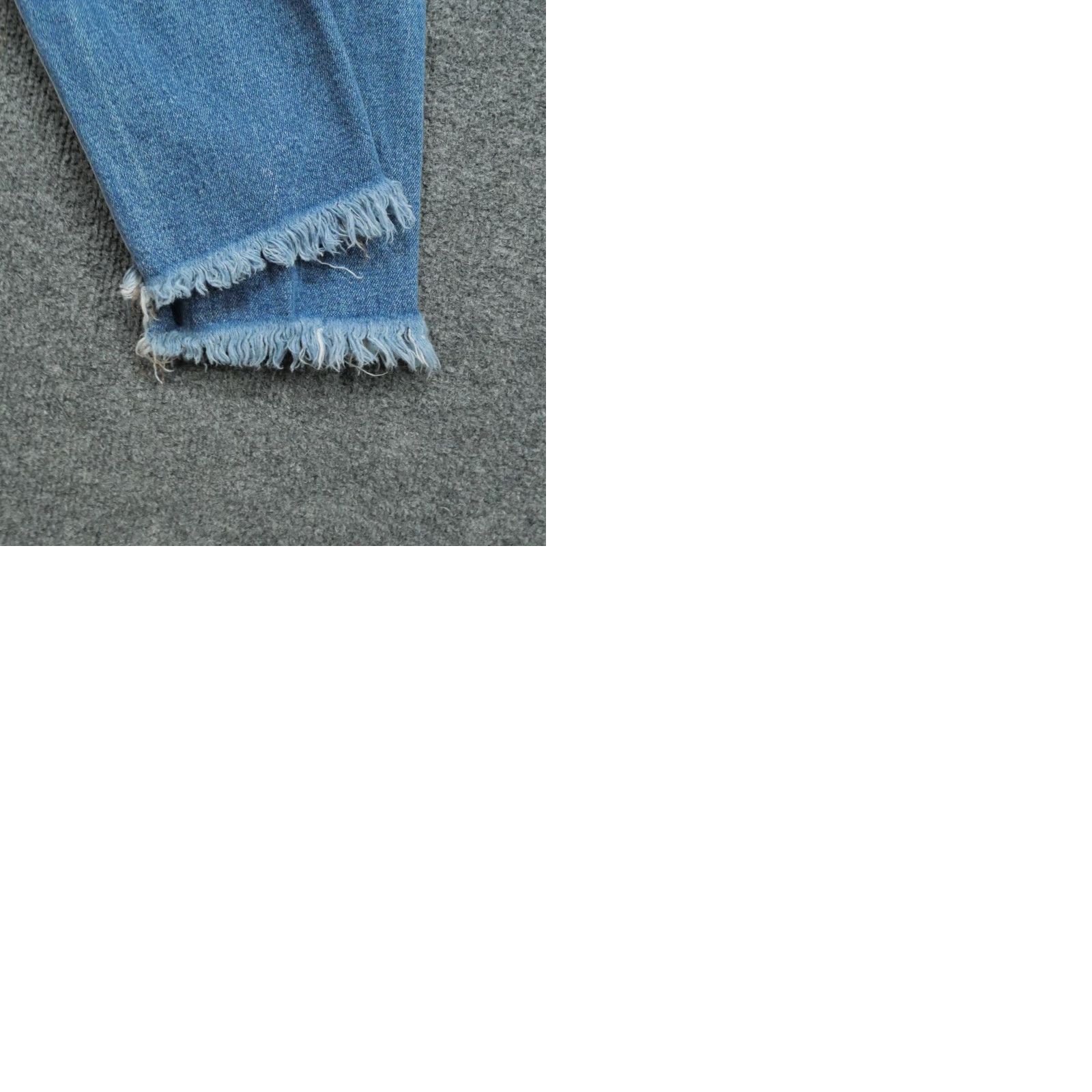 Vintage Kancan Jeans Womens 3 25 Blue Pants Raw Hem Cut Off Button Fly Stretch 26x26 Size 26" / US 2 / IT 38 - 10 Thumbnail
