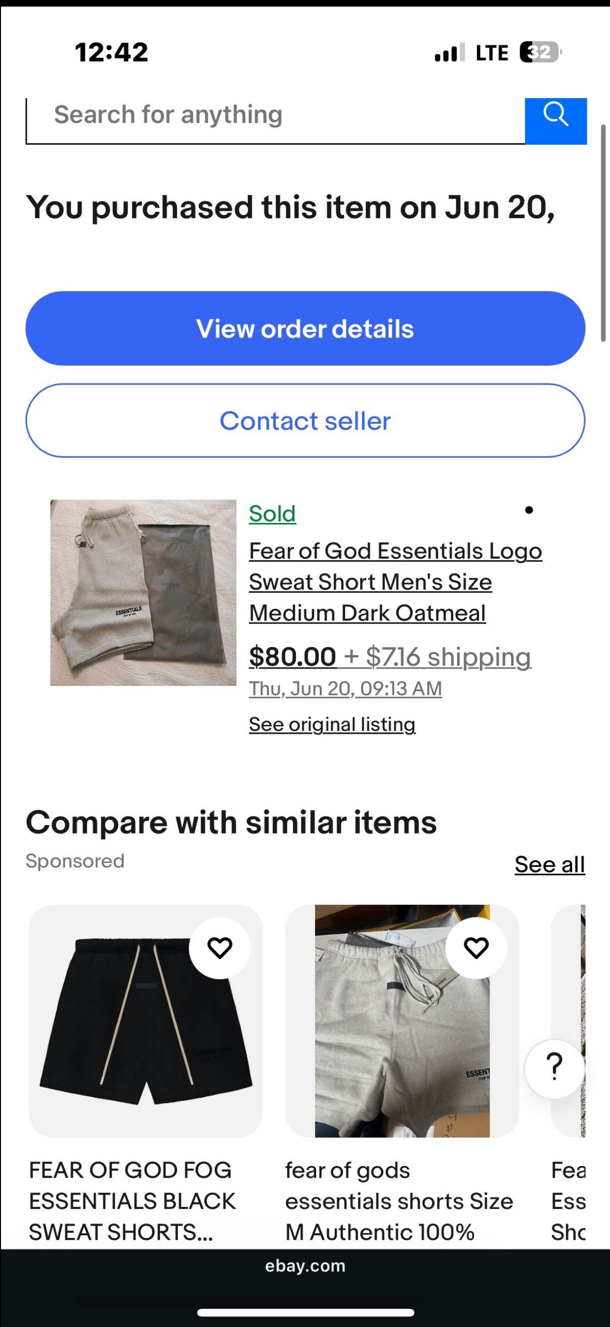 Fear of God Fear Of God Essentials Sweatshort SS22 Dark Oatmeal M Size US 32 / EU 48 - 4 Thumbnail