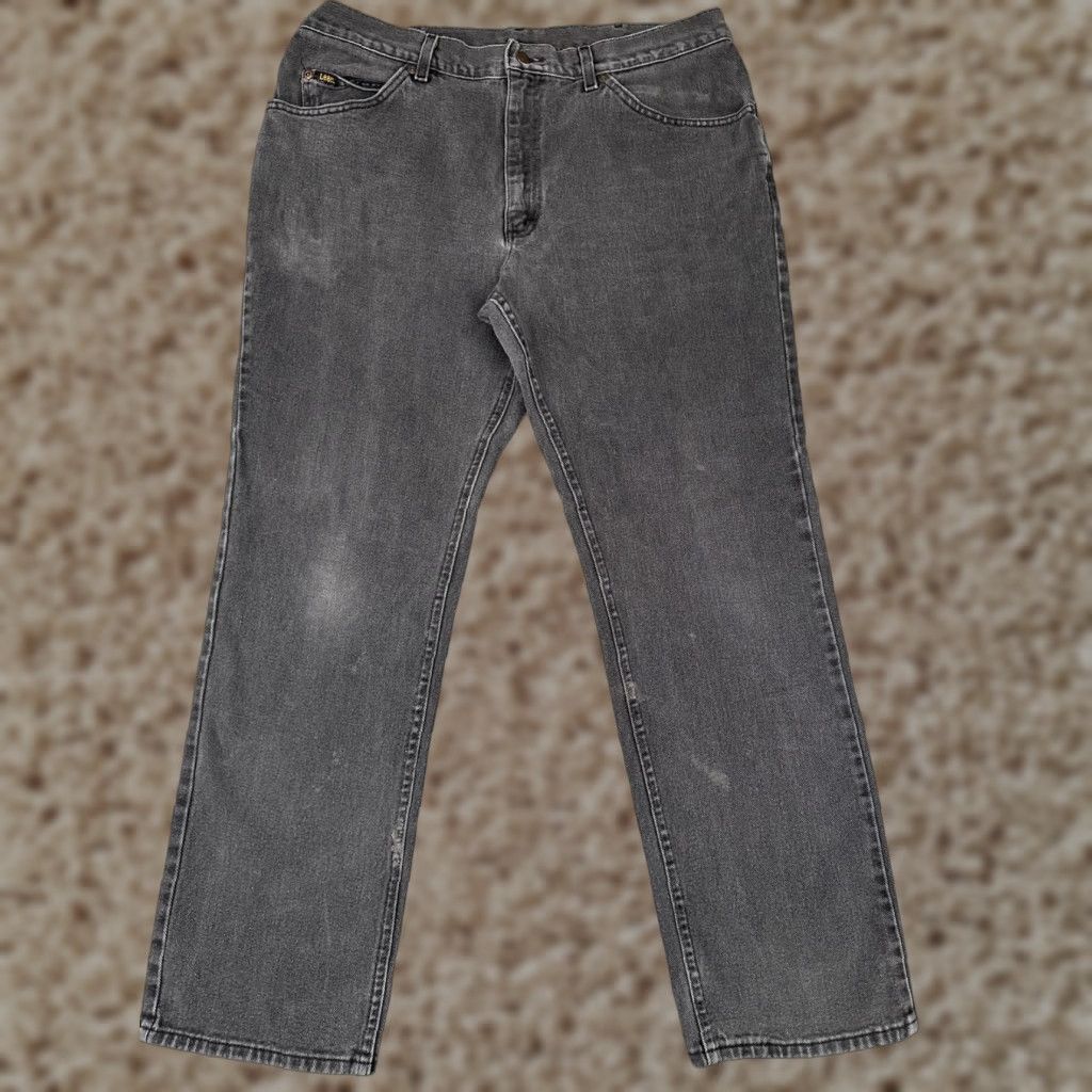 Lee VINTAGE Lee Jeans Men 34 Black Denim 90's 100% Cotton Straight Leg 34x30 Left? Right? 5-Pocket Mens Size US 34 / EU 50 - 1 Thumbnail