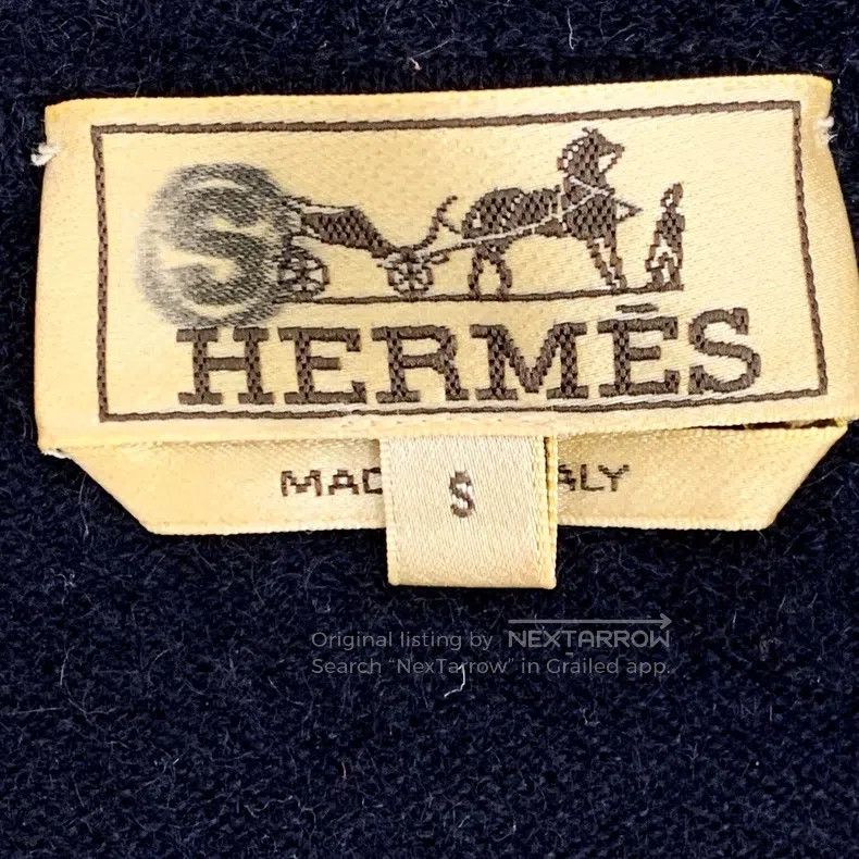 Hermes Hermes Deep Blue Poker Card Embroidered Cashmere Hooded Ha Size S / US 4 / IT 40 - 5 Thumbnail