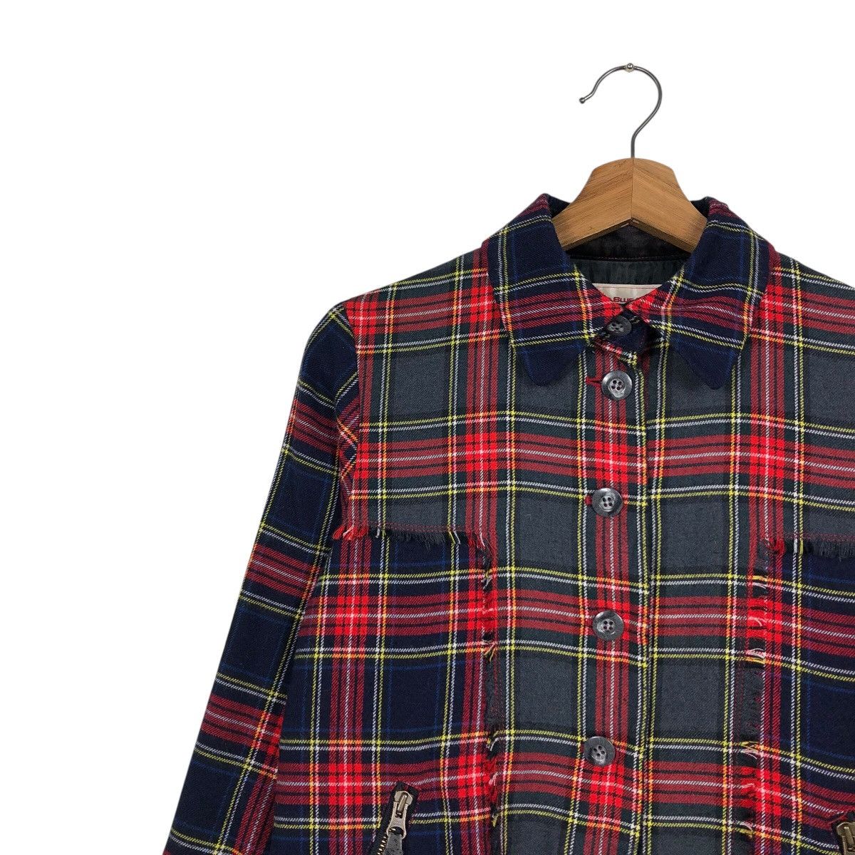 Japanese Brand 📌Cropped Biker Zipper Jacket Tartan Betty's Blue Label Size US M / EU 48-50 / 2 - 8 Thumbnail