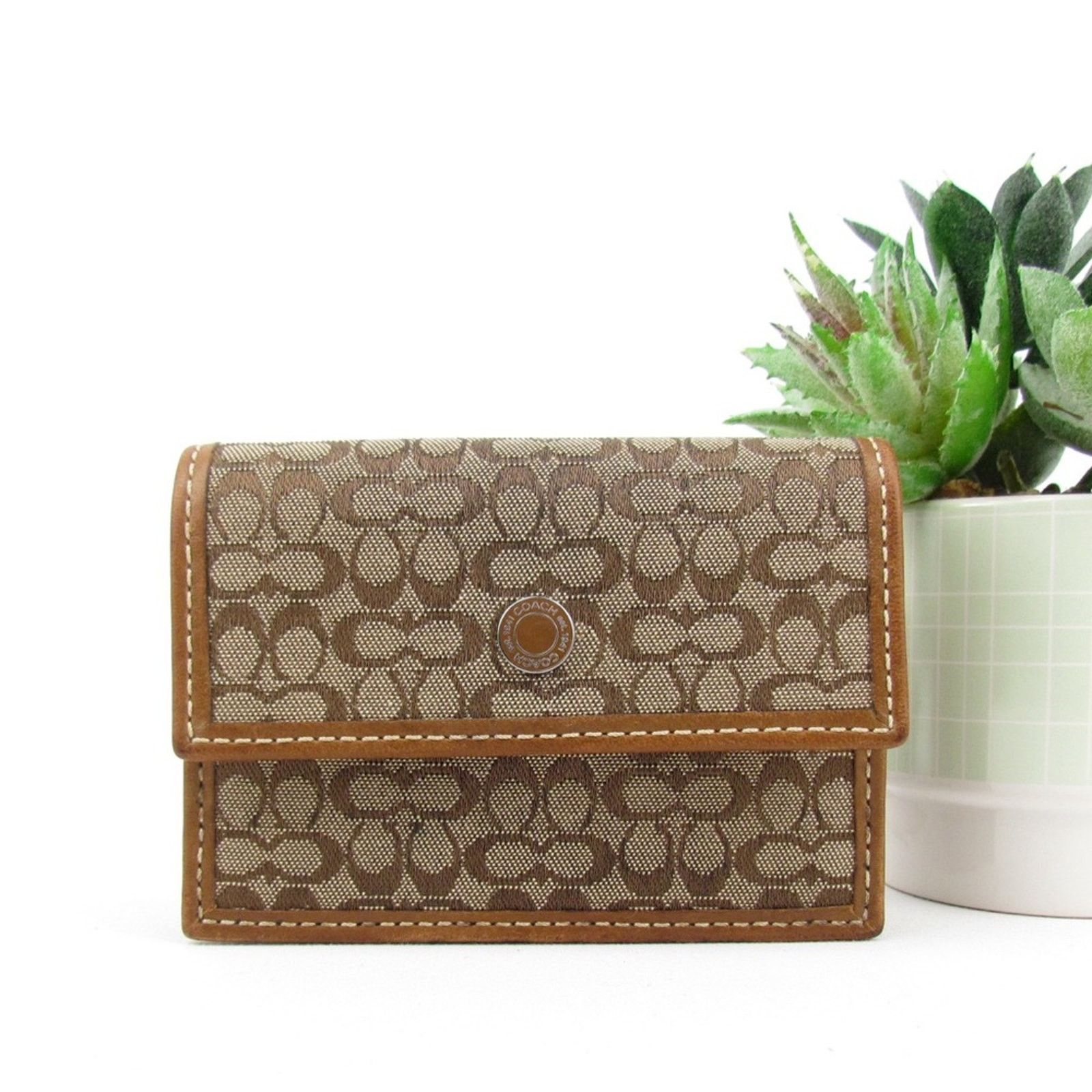 Deals Coach Vintage Leather Card Case / Wallet