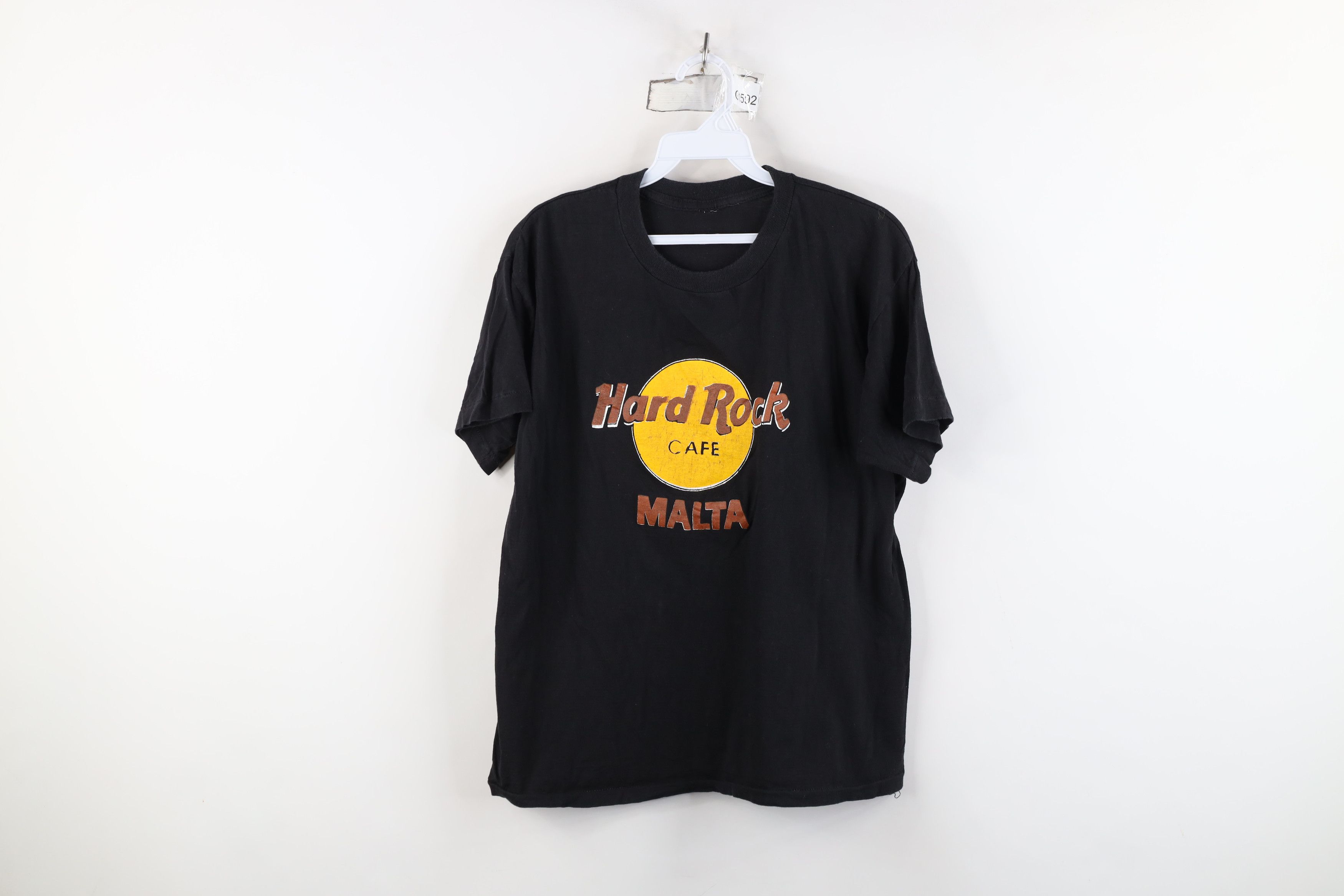 Hard Rock Cafe Vintage 90s Hard Rock Cafe Distressed Malta T-Shirt Black Size M / US 6-8 / IT 42-44 - 1 Thumbnail
