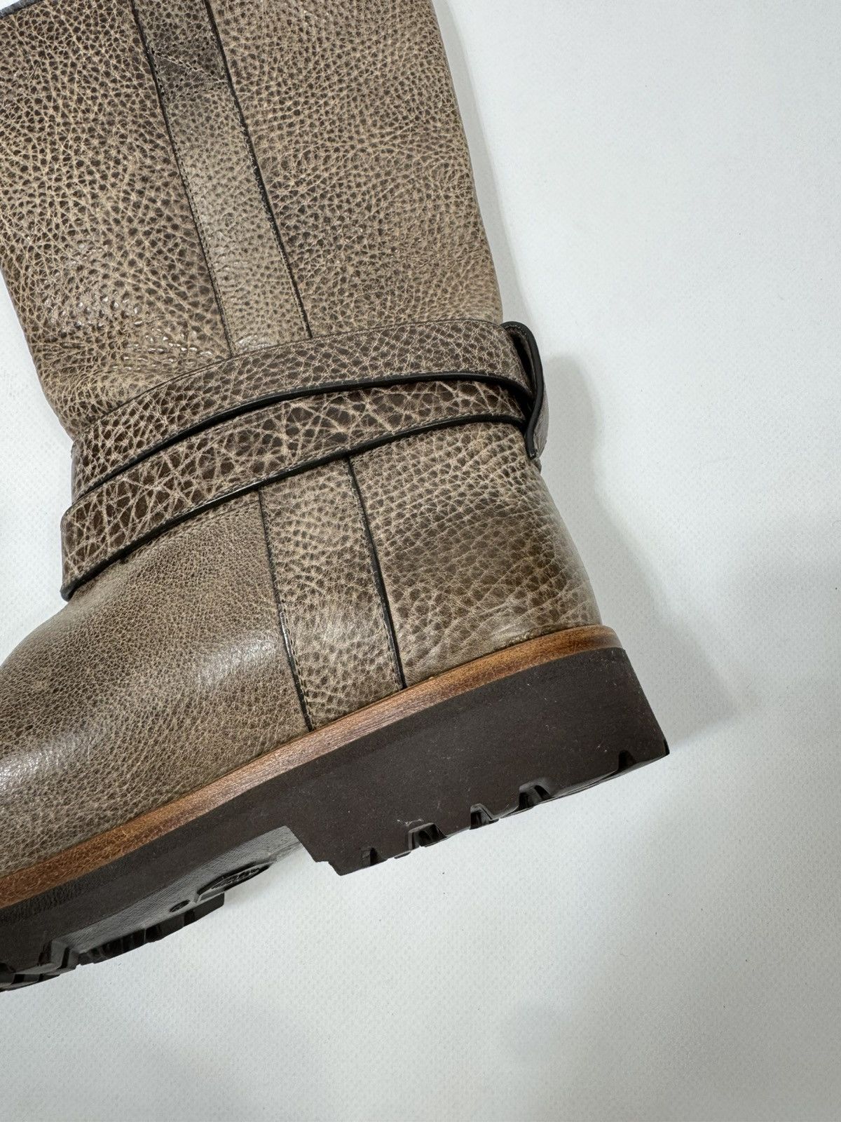 Brunello Cucinelli Brunello Cucinelli Leather Woman's Brown Biker Boot Size US 7.5 / IT 37.5 - 13 Thumbnail