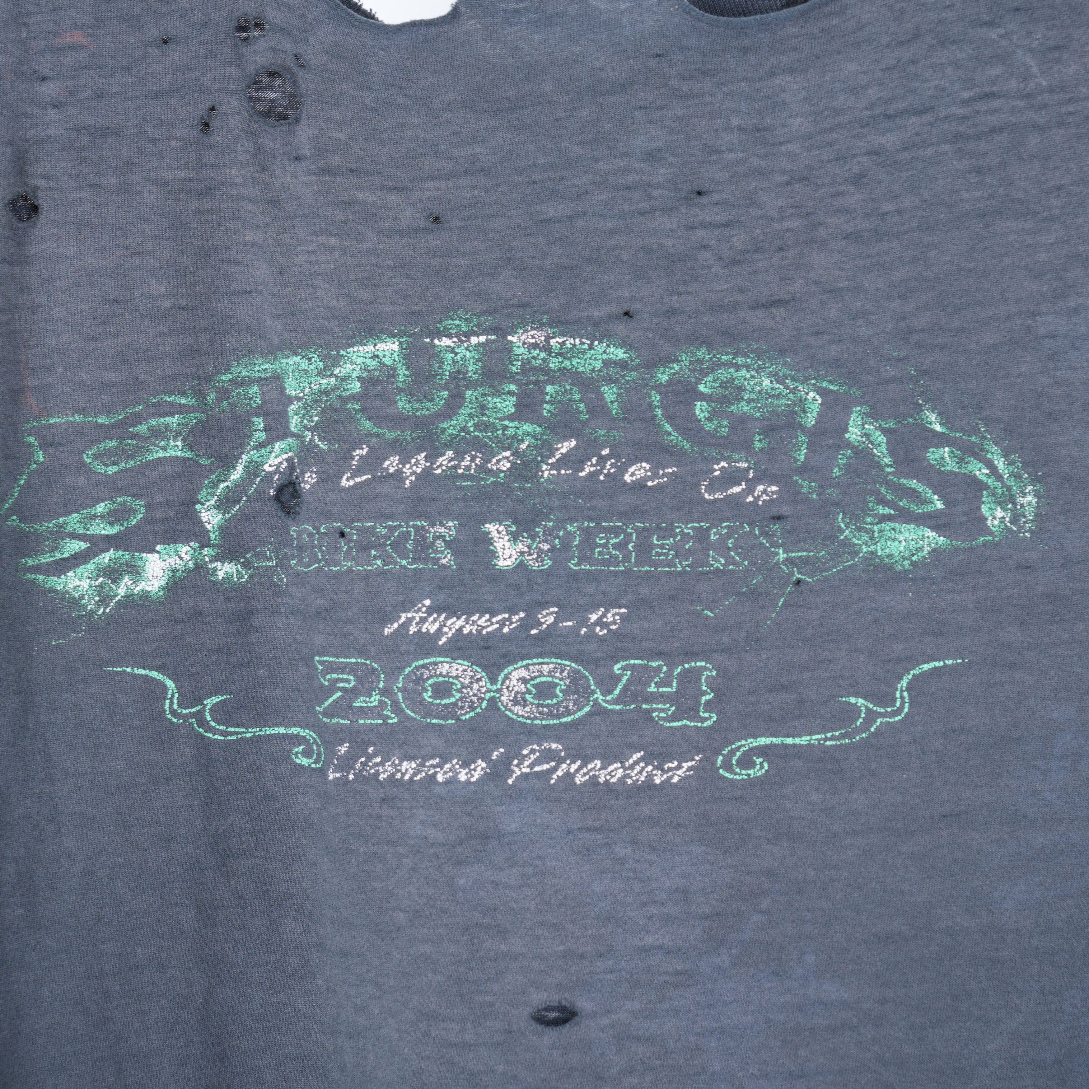 Vintage THRASHED STURGIS BIKE WEEK CUT OFF Size US XL / EU 56 / 4 - 4 Thumbnail