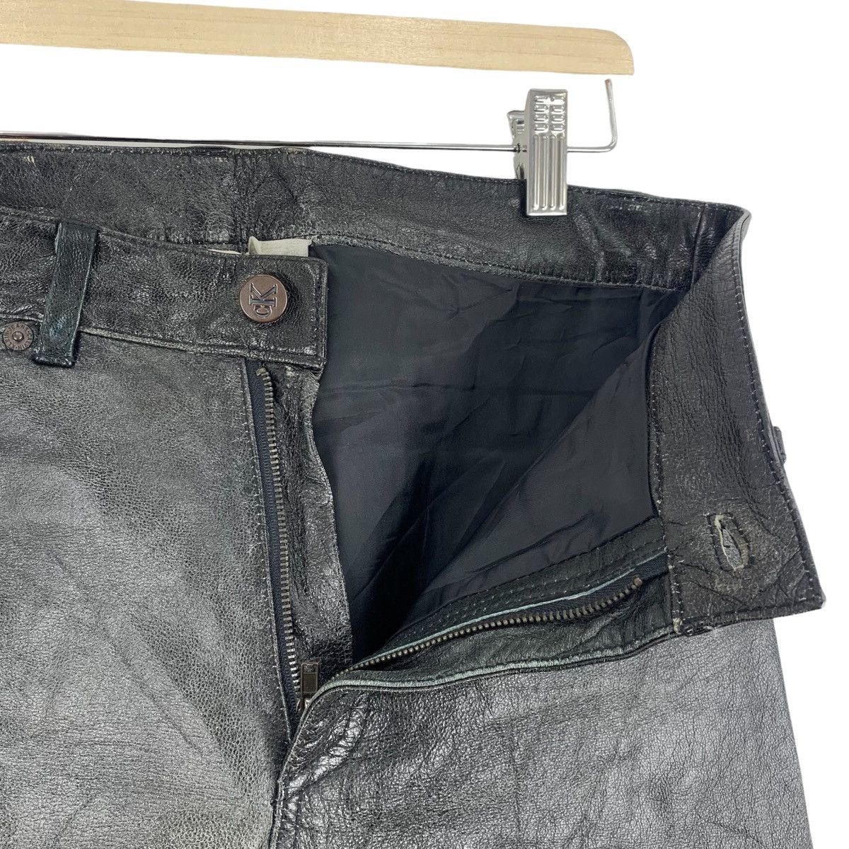 CALVIN KLEIN Leather Casualwear Designer Leather Pants
