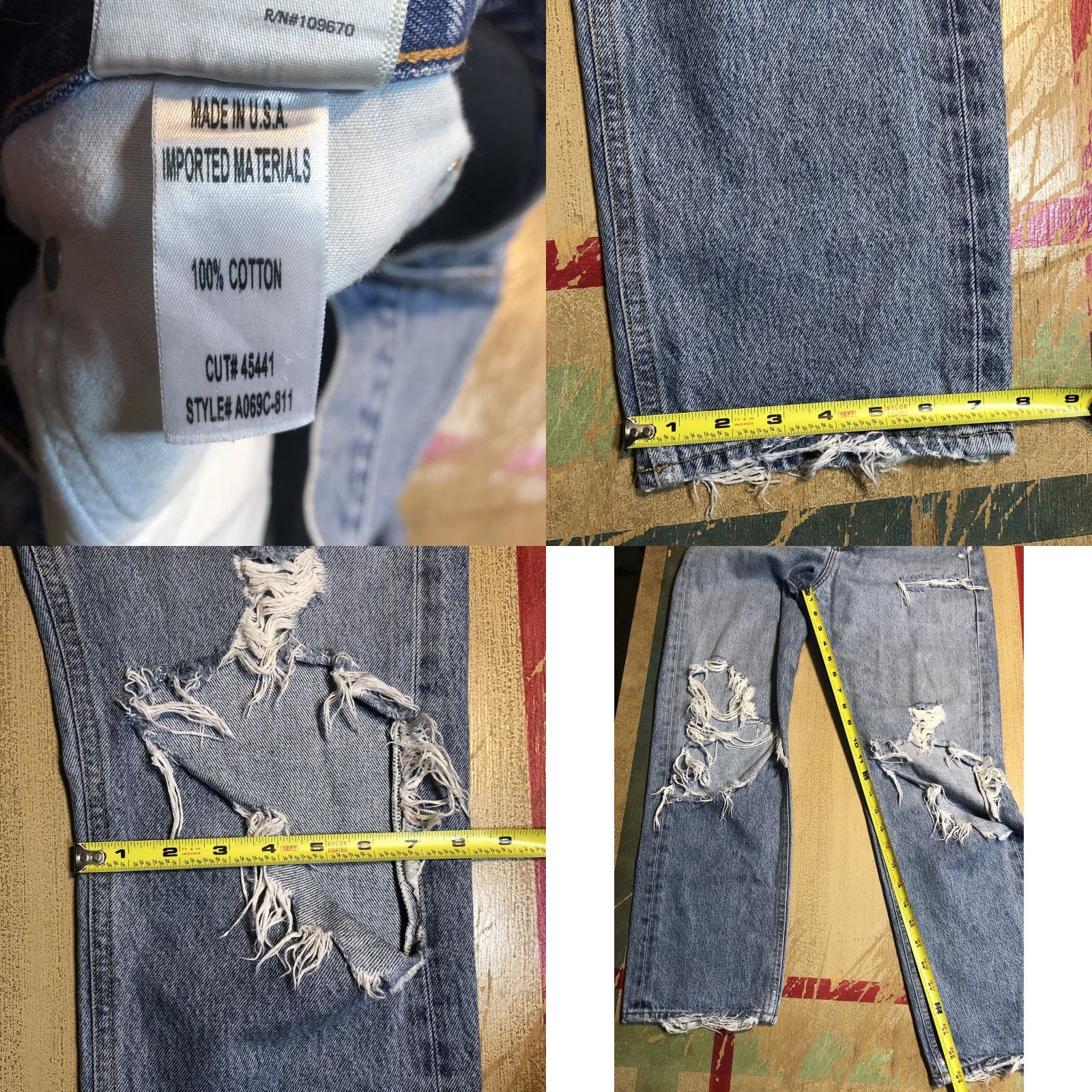 Agolde AGOLDE Jeans Womens 26x27 Distressed Straight Button Fly 90s Blue Denim Loose Relaxed Clean 5-Pocket Womens Jeans Size 26" / US 2 / IT 38 - 8 Thumbnail