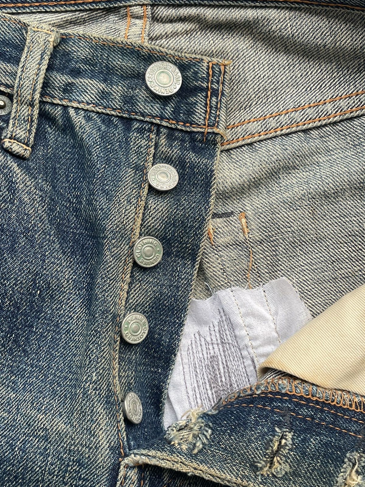Denime Vintage Denime Selvedge Distresed Denim Size US 30 / EU 46 - 21 Thumbnail