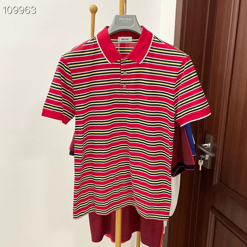 Moschino Moschino Men's Striped Polo Shirt 0089 Size US M / EU 48-50 / 2 - 1 Thumbnail
