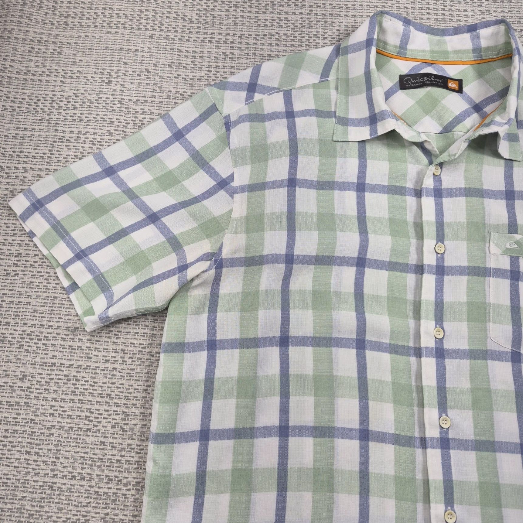 Quiksilver Quiksilver Waterman Shirt Mens Large Green Plaid Short Sleeve Button Up Casual Size US L / EU 52-54 / 3 - 3 Thumbnail