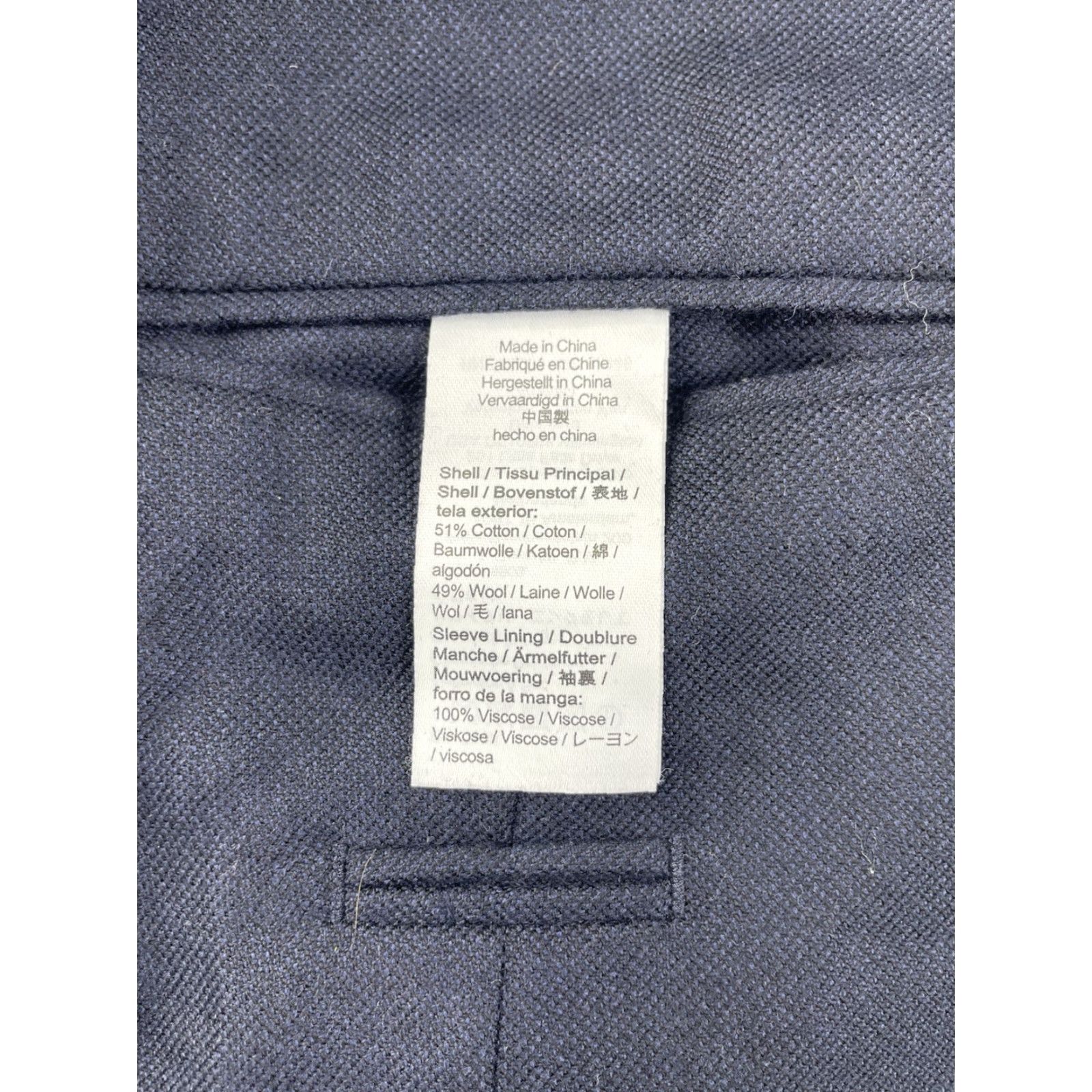 J.Crew J.CREW Moon Slim Suit Jacket Blazer Navy 44R Two-Button Notch Lapel Cotton Wool Blend Men Regular Lining Wool Dress Coat Size 44R - 5 Thumbnail
