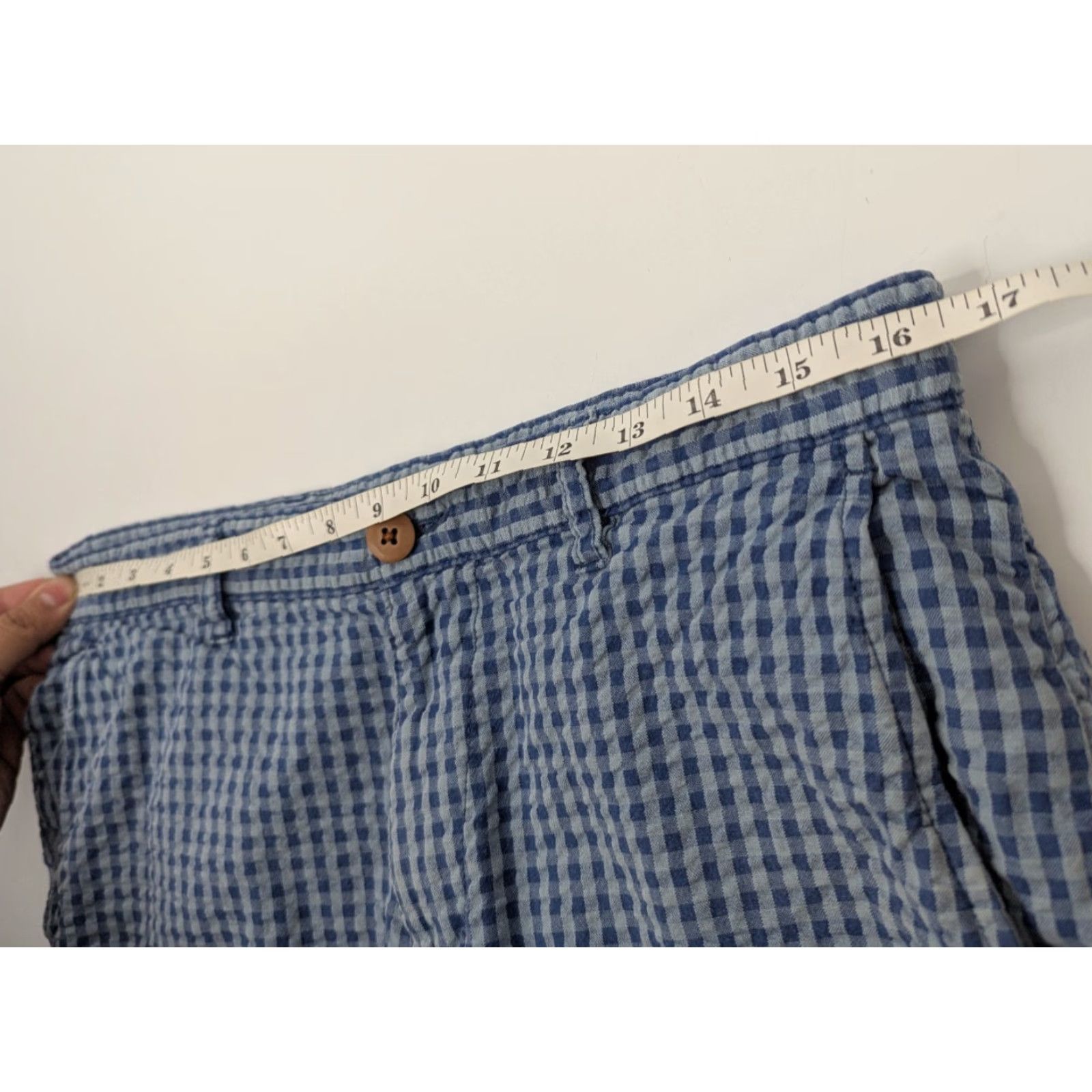 Tommy Bahama Tommy Bahama Seersucker Shorts Men's 32 Blue Gingham Plaid Summer Casual Cotton Beach, Tropical Mens Regular Shorts Size US 32 / EU 48 - 5 Thumbnail