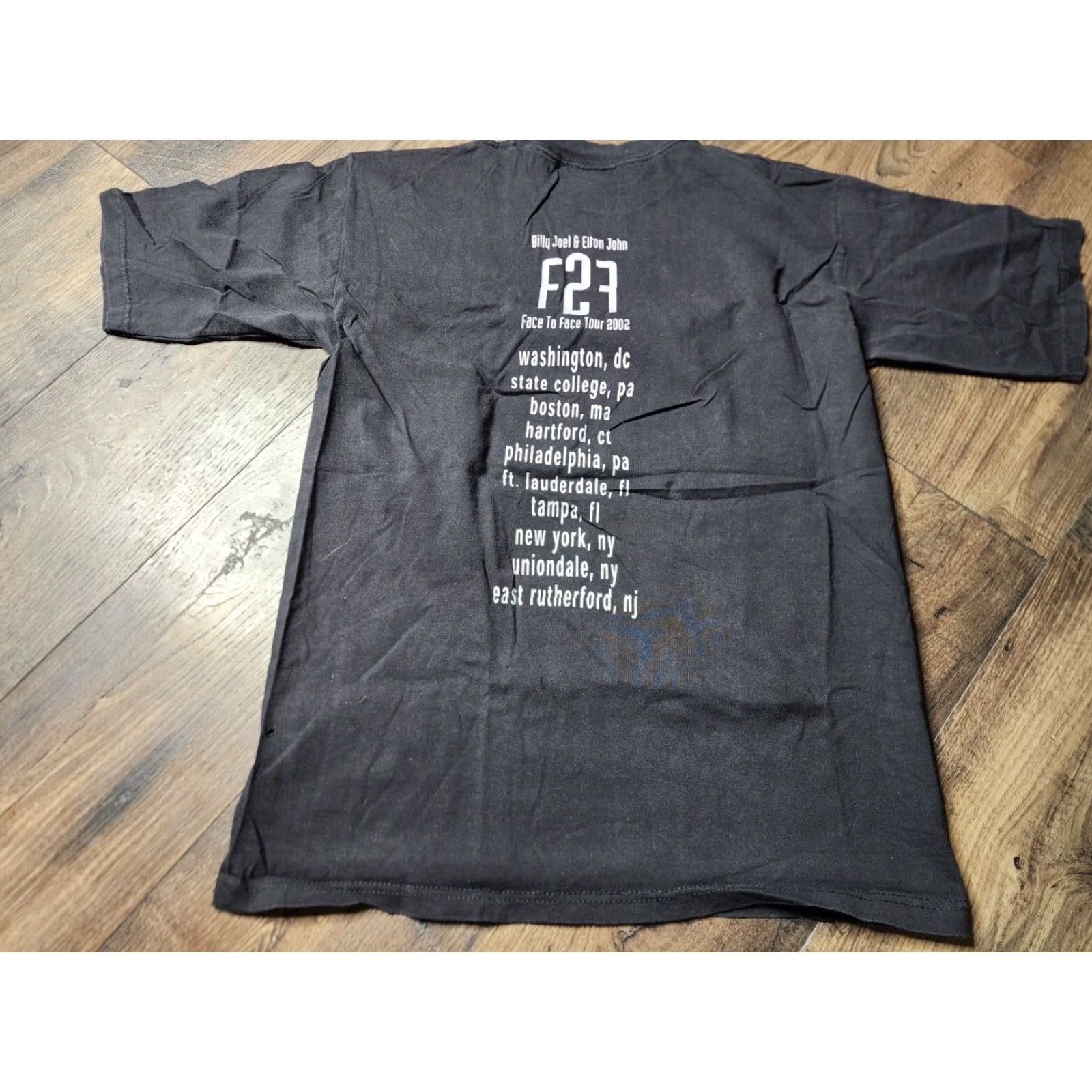 Vintage VINTAGE Elton John & Billy Joel Face 2 Face Tour T Shirt Mens L Black 90s Graphic Tee - Double-Sided, Distressed, 100% Cotton Size US L / EU 52-54 / 3 - 2 Thumbnail