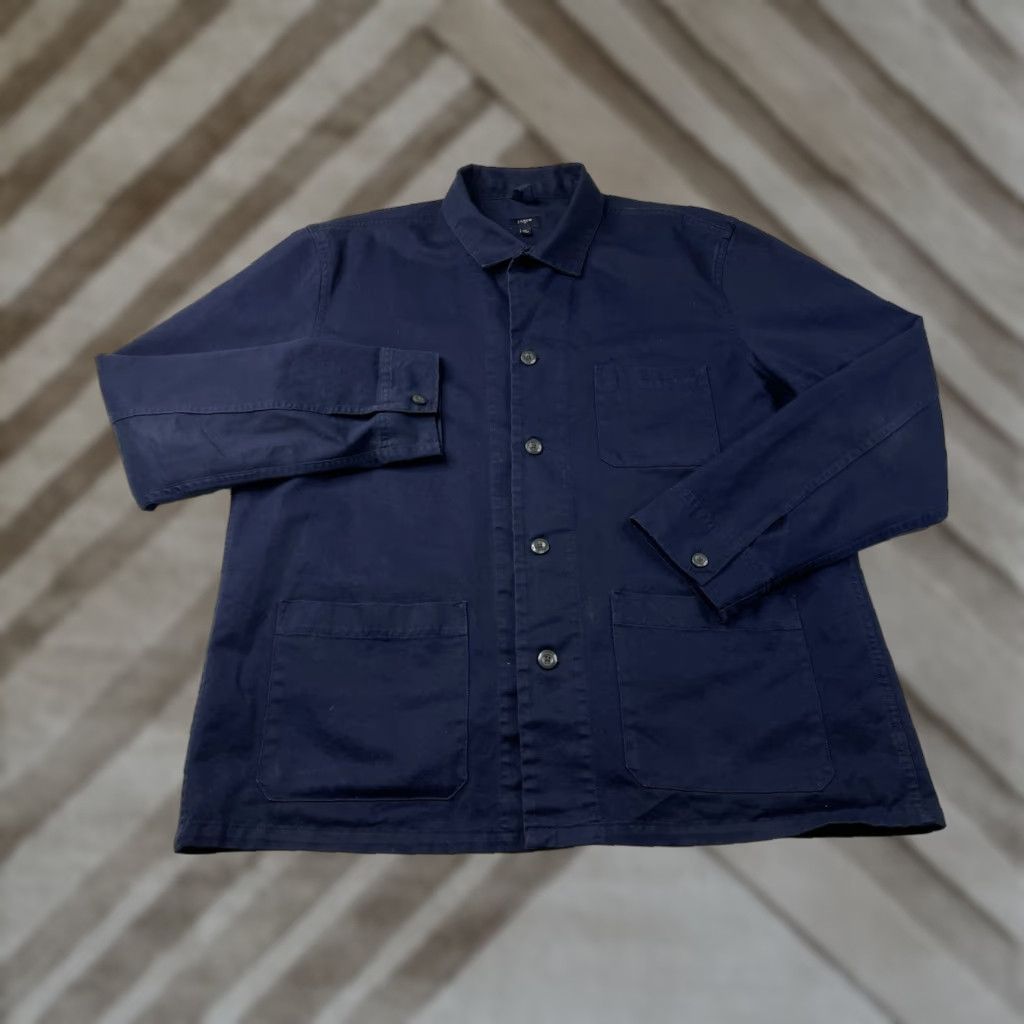 J.Crew J.CREW Jacket Mens Large Navy Cotton Utility Chore Shirt Pockets Size US L / EU 52-54 / 3 - 1 Thumbnail