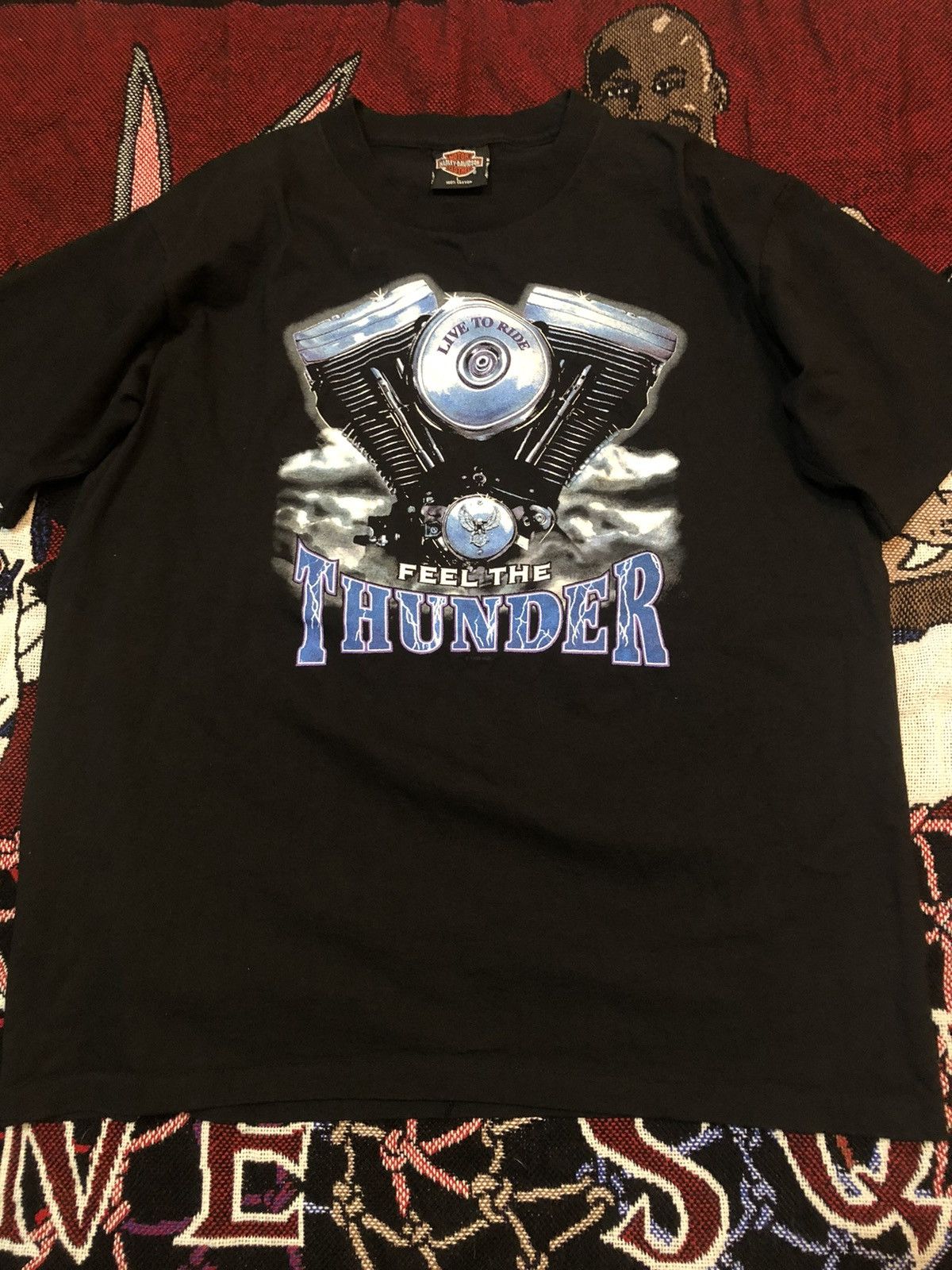 Vintage Vintage 90s Harley Davidson Feel The Thunder Tee | Grailed