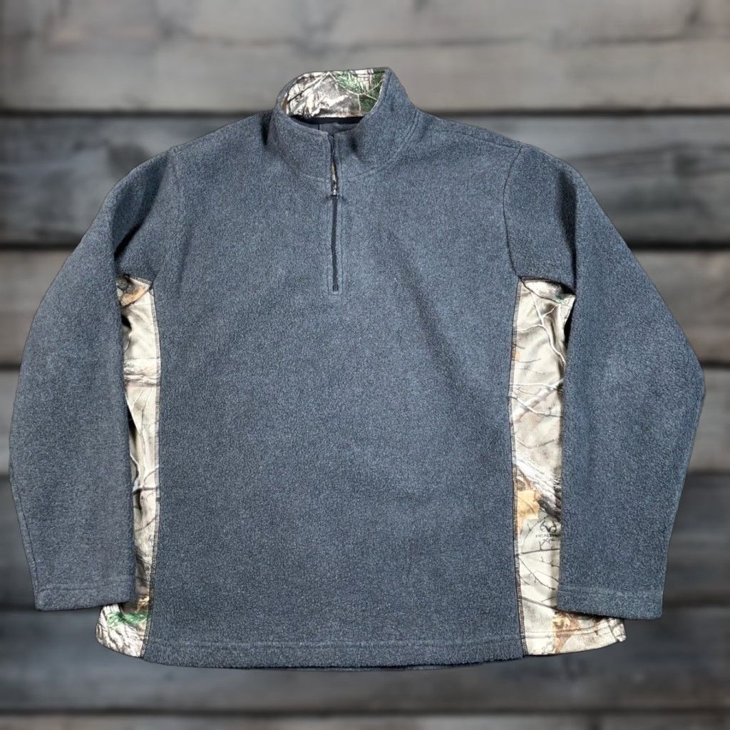 Realtree Gamehide Jacket Adult XL Gray Green RealTree Camouflage Camo 1/4 Zip Fleece Mens Size US XL / EU 56 / 4 - 1 Thumbnail