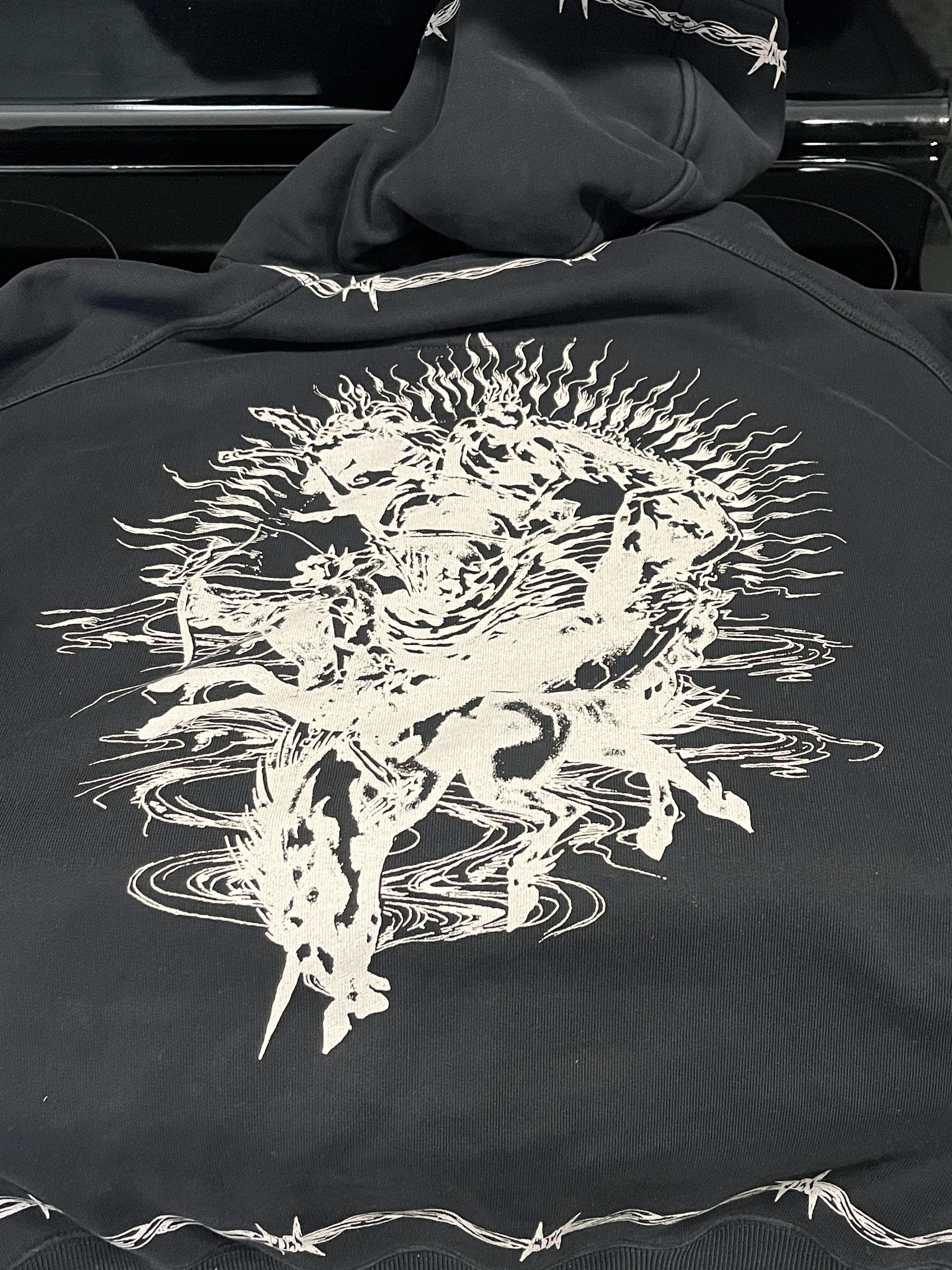 Givenchy Givenchy FW21 Barbed Wire Eagle Gothic Destroy Lonely Hoodie Size US M / EU 48-50 / 2 - 10 Thumbnail