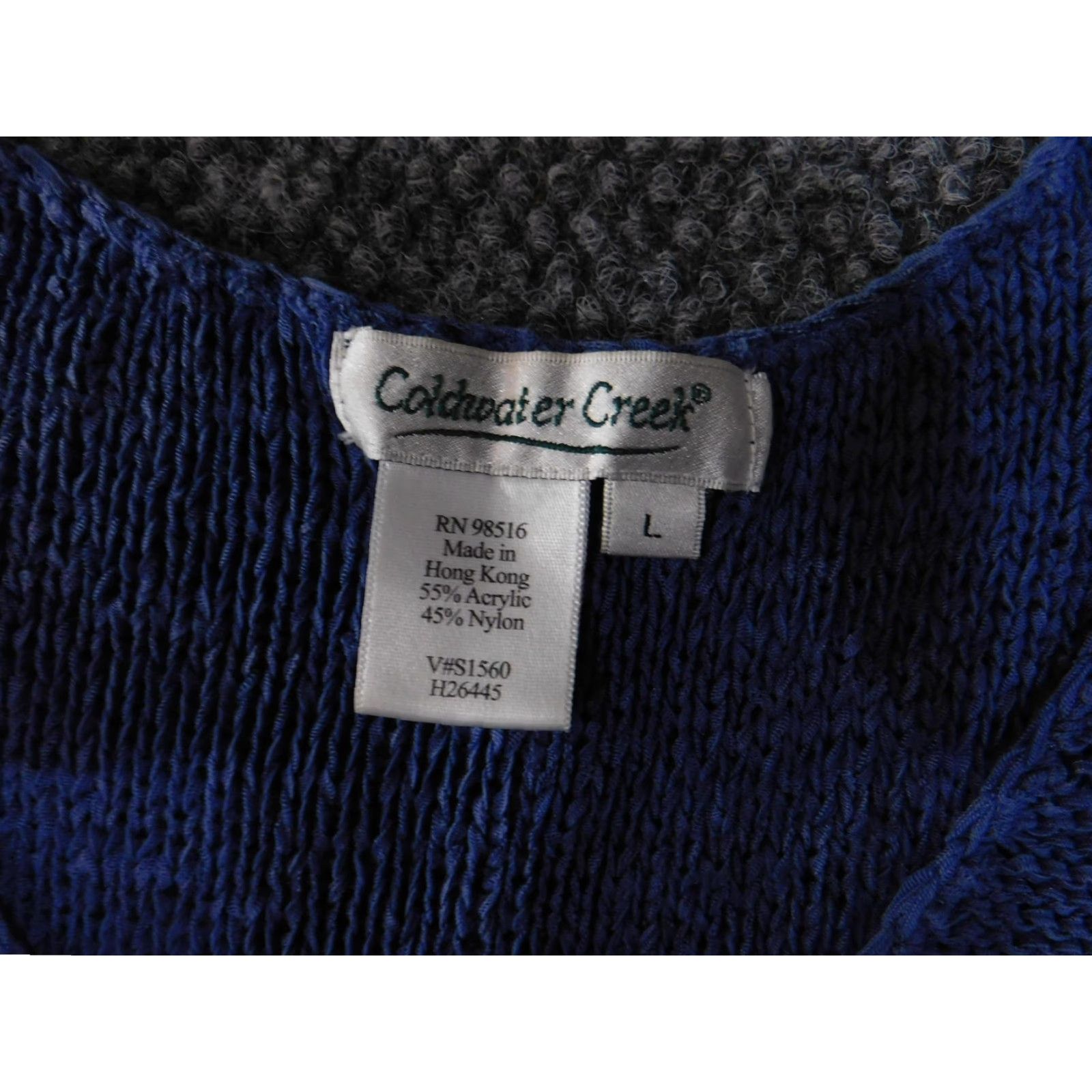 Coldwater Creek Coldwater Creek Sweater Womens Large Blue V-Neck 3/4 Sleeve Ribbed Pullover Size L / US 10 / IT 46 - 5 Thumbnail