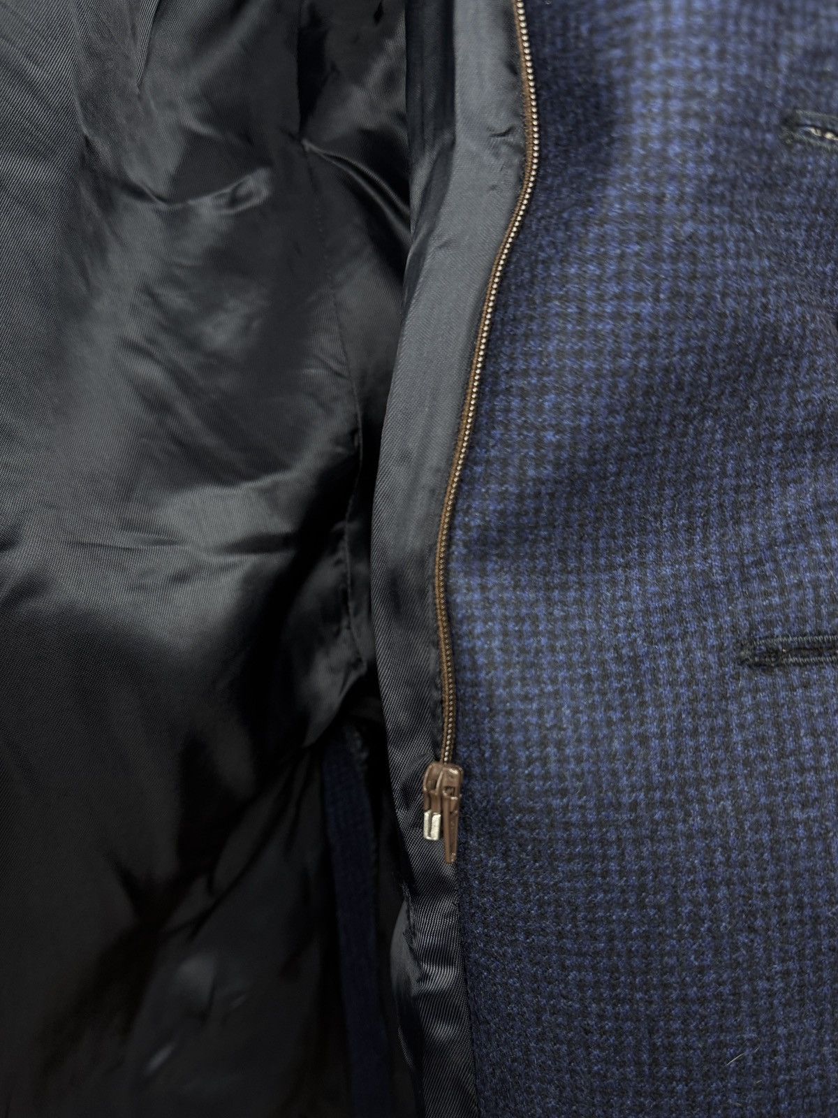 Boggi Boggi Milano Blue checkered houndstooth wool blazer Size 40R - 9 Thumbnail