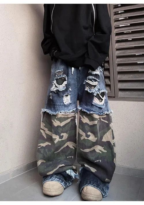 Jean Michiko x Nanae Oversized Ripped Denim Cargo Jeans Size US 32 / EU 48 - 8 Thumbnail