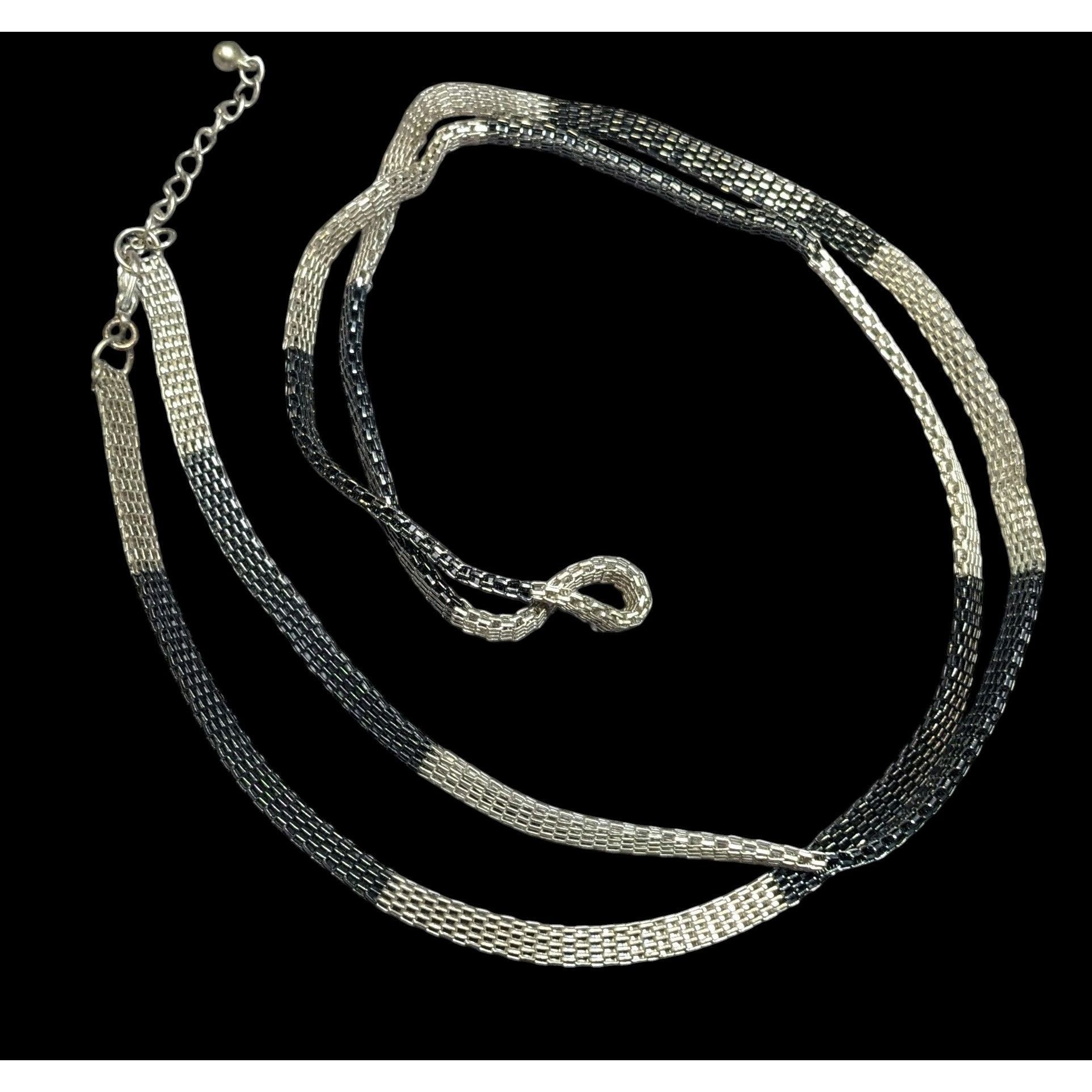 Other Funky Alt Black And Silver Mesh Chain Necklace Size ONE SIZE - 1 Thumbnail