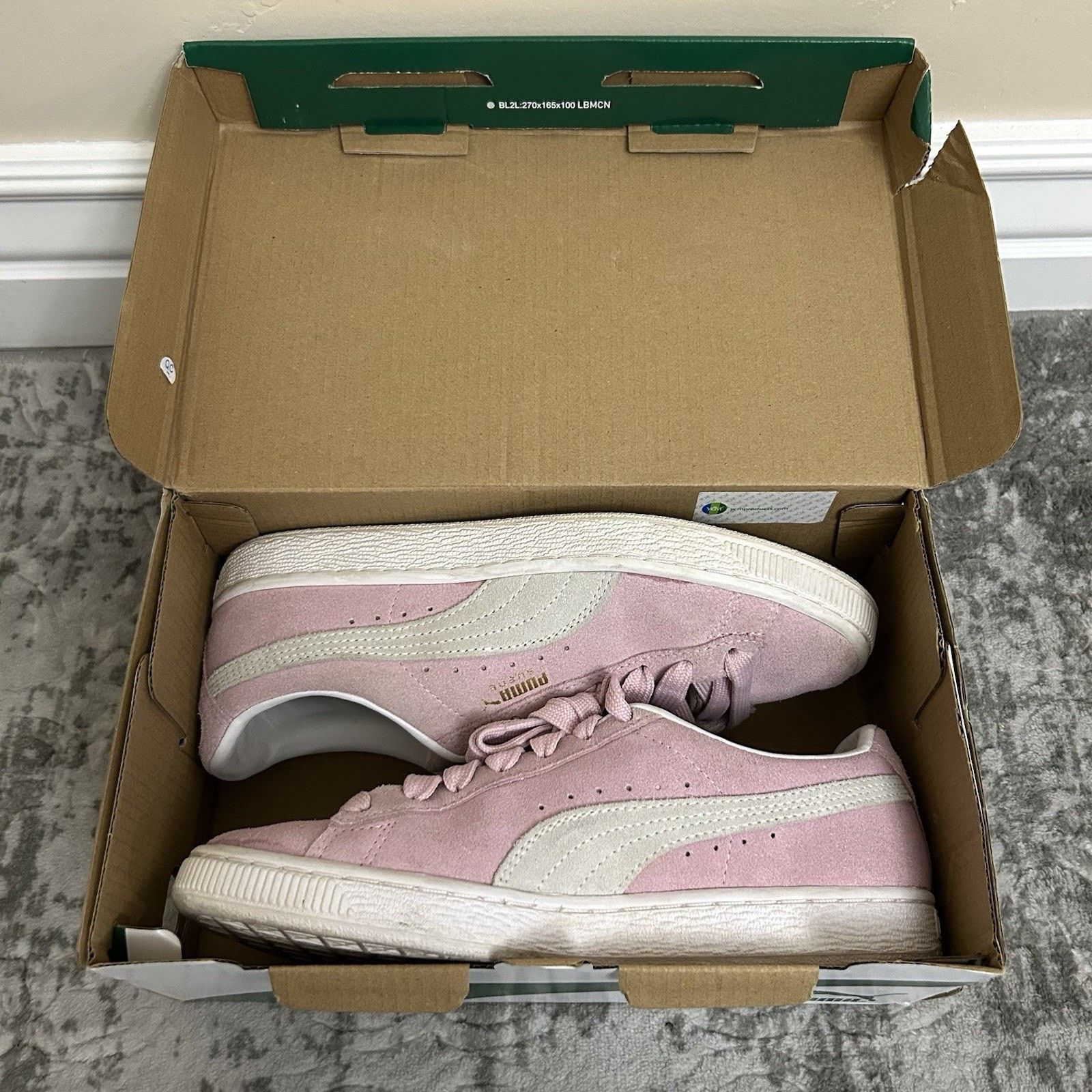Puma Puma Suede Classic XXI Jr pink lady-puma white rose blanc Size US 7 / IT 37 - 13 Thumbnail