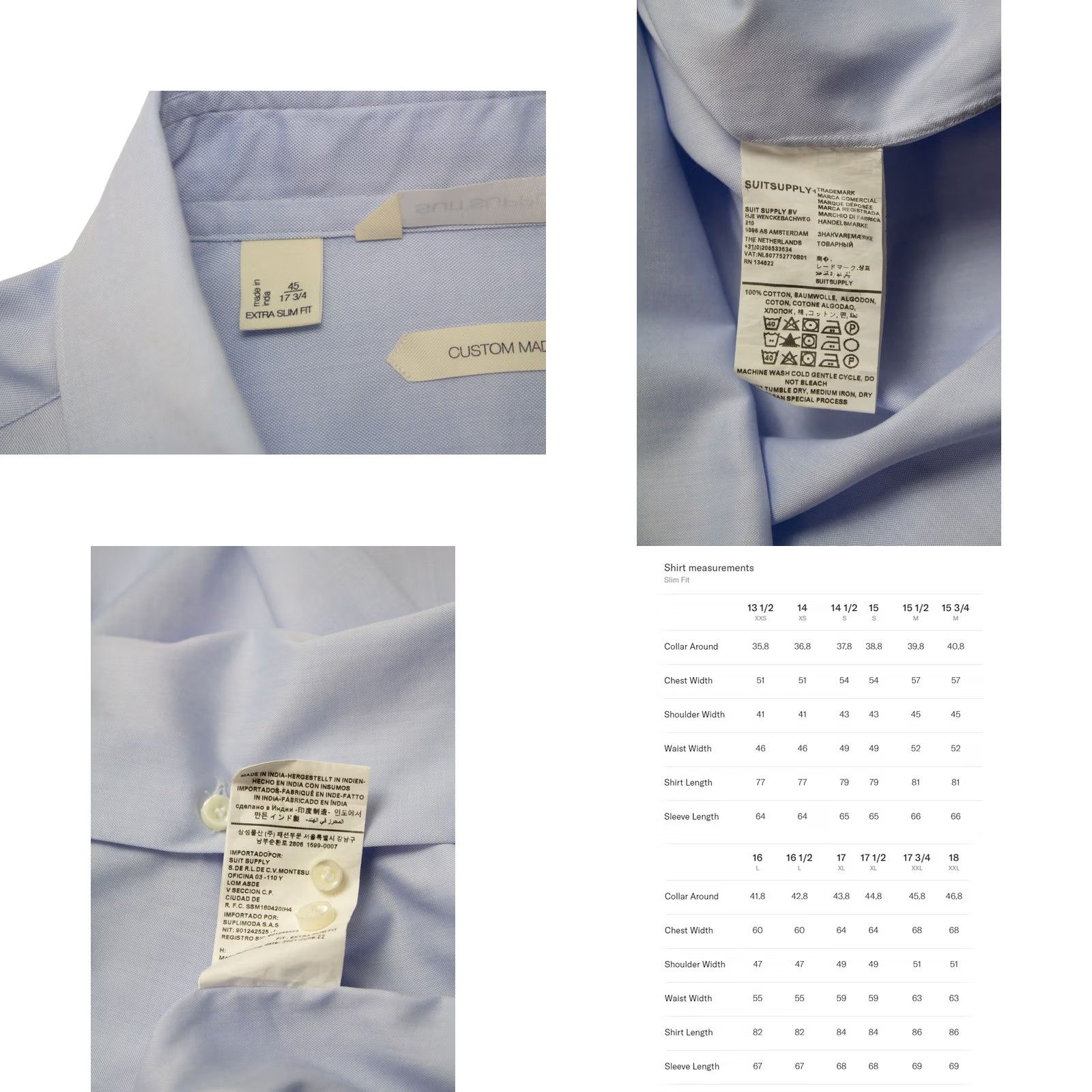 Suitsupply Suitsupply Extra Slim Fit Shirt Men's Button Up Blue 45 / 17 3/4 Size US XXL / EU 58 / 5 - 8 Thumbnail
