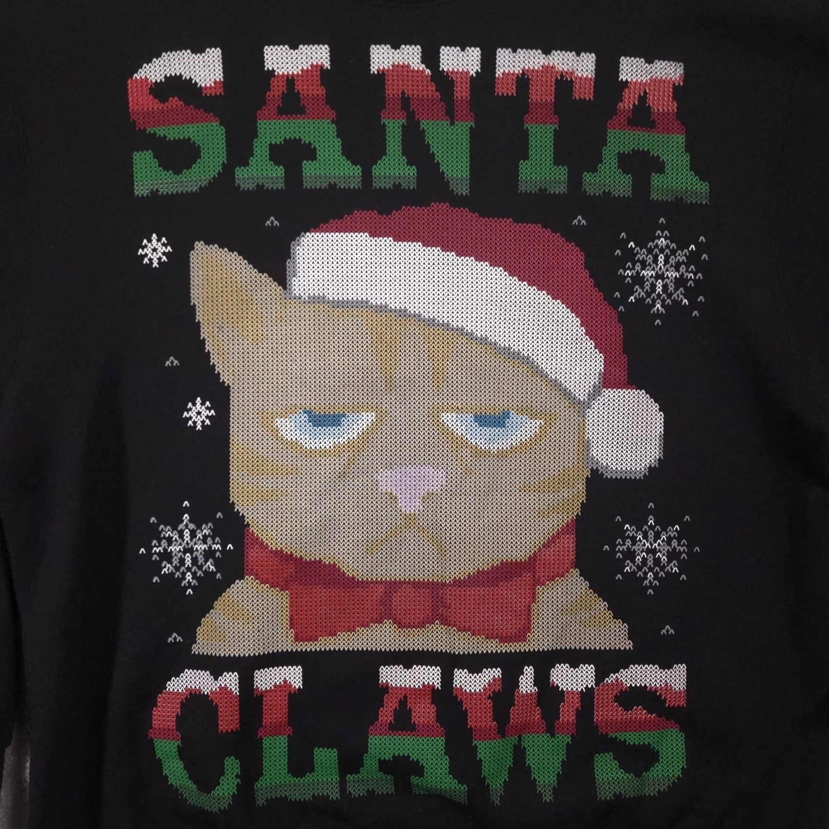 Jerzees Jerzees Sweatshirt Mens L Black Santa Claws Cat Christmas Fleece Pullover Size US L / EU 52-54 / 3 - 4 Thumbnail