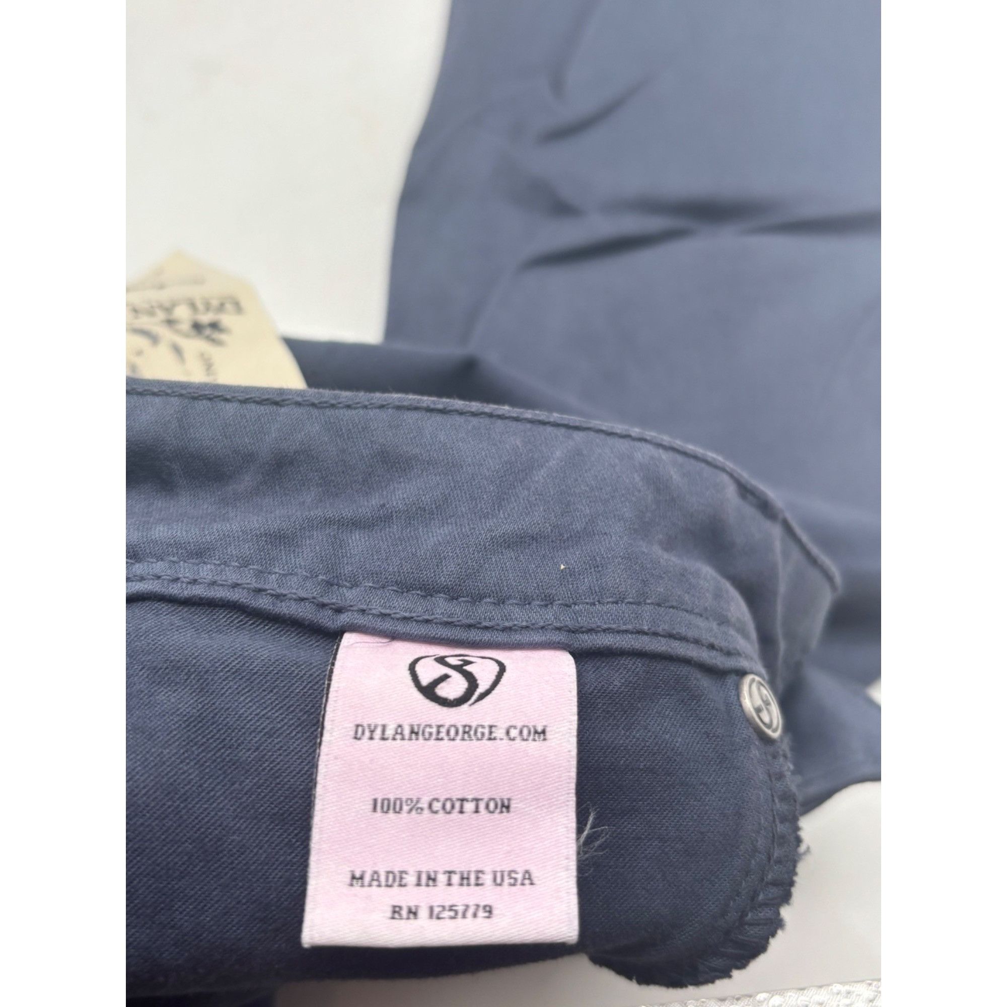 Other Dylan George Trish Straight Leg Cotton Pants, Blue, Sz. 24 Size 42" / US 20 - 7 Thumbnail
