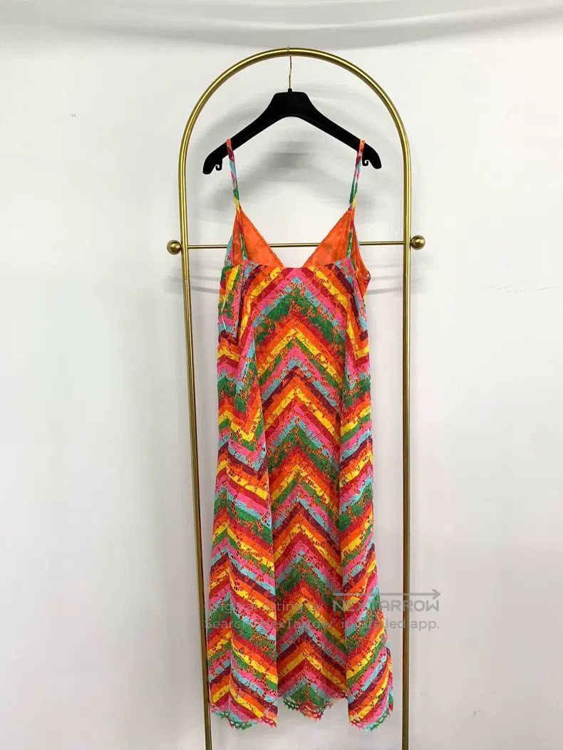 Valentino Valentino Colorful striped lace slip dress Size M / US 6-8 / IT 42-44 - 3 Thumbnail