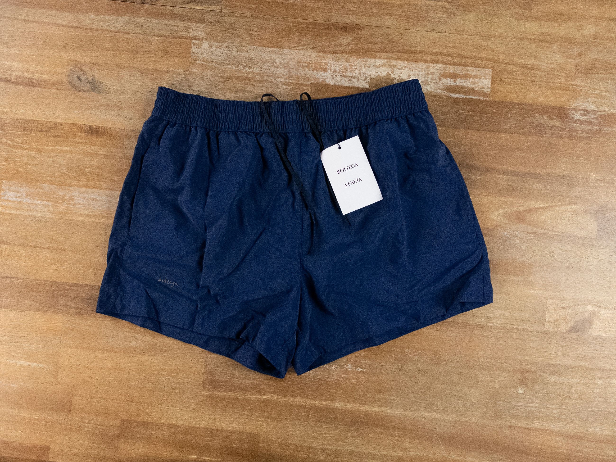 Bottega Veneta BOTTEGA VENETA solid navy blue nylon swim shorts Large q Size US 34 / EU 50 - 1 Thumbnail