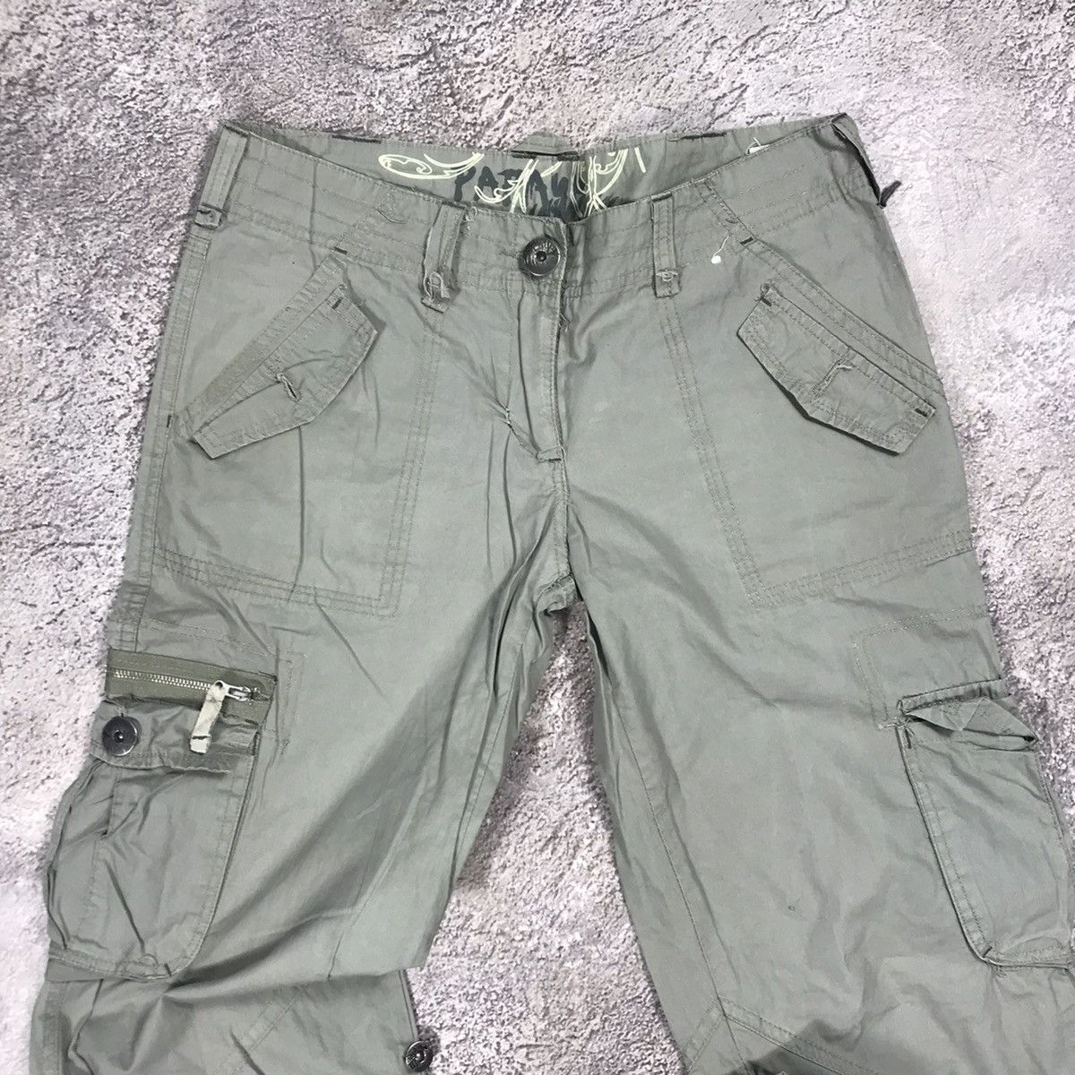Vintage Vintage 90s Baggy Cargo Pants Parachute Hybrid Streetwear 29 Size 29" - 5 Thumbnail