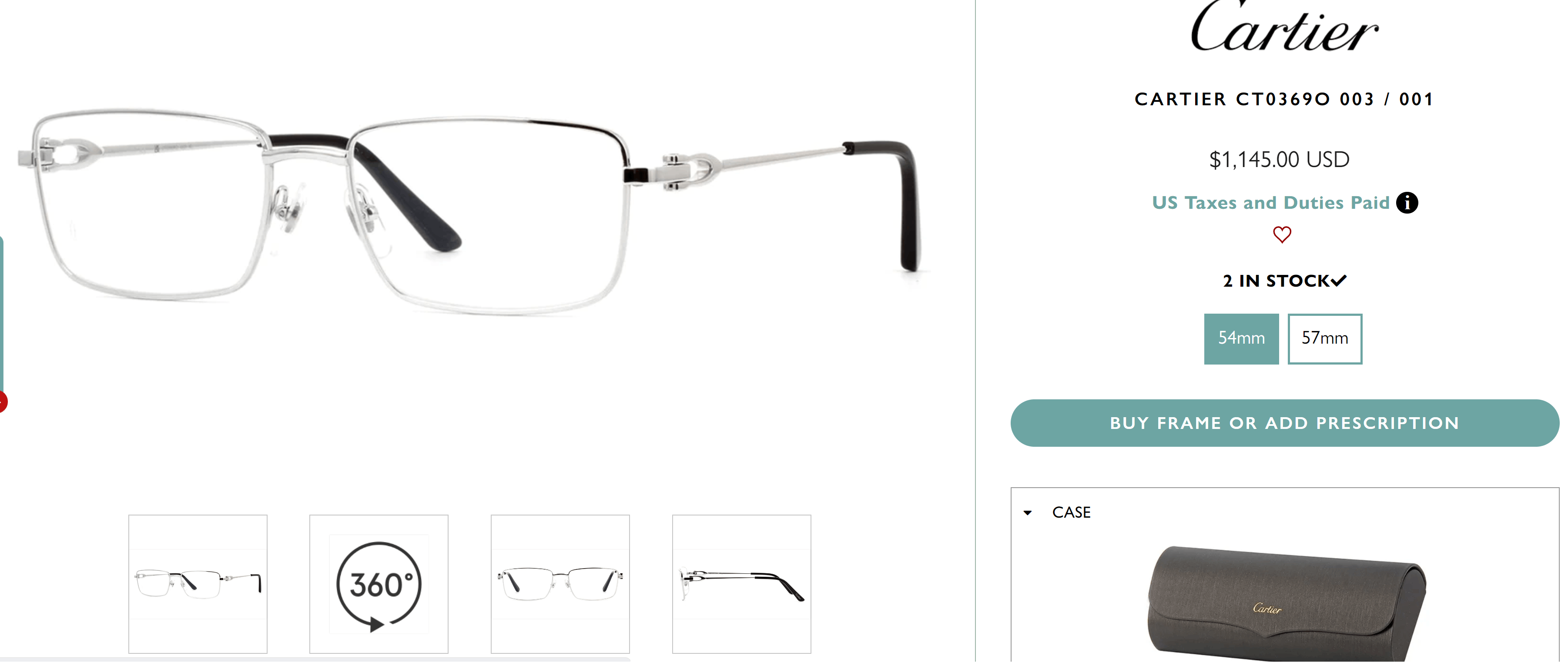 Cartier NEW! Cartier C-Decor Full Rim Silver Glasses Size ONE SIZE - 17 Thumbnail