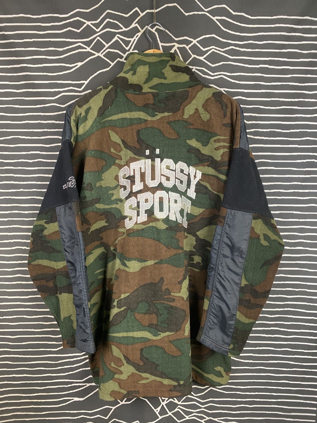 Stussy Vintage 90s Stüssy Sport fleece jacket camouflage pattern Size US XL / EU 56 / 4 - 1 Thumbnail