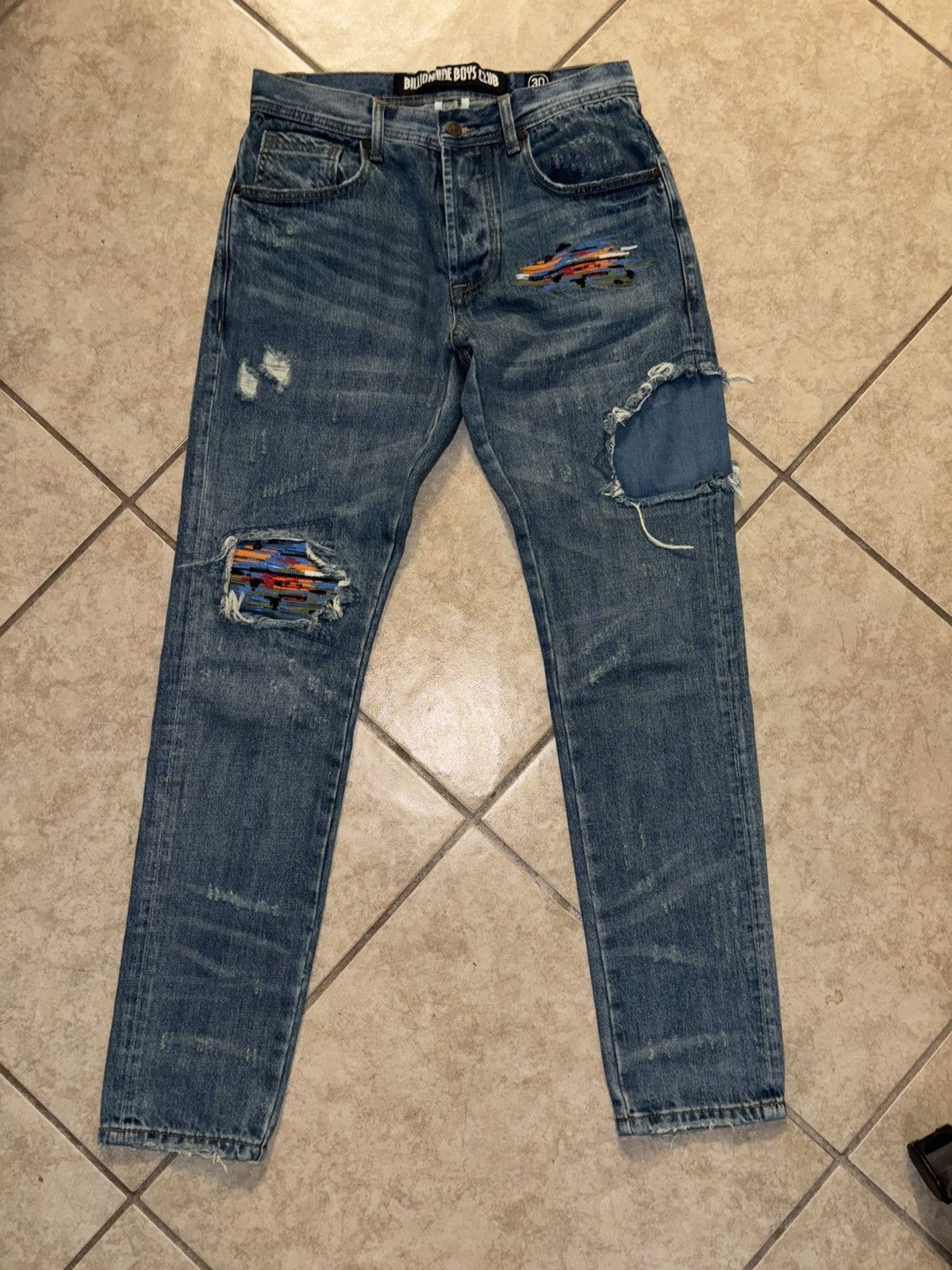 Billionaire Boys Club Billionaire Boys Club multi color Embroidered Jeans Size US 30 / EU 46 - 1 Thumbnail