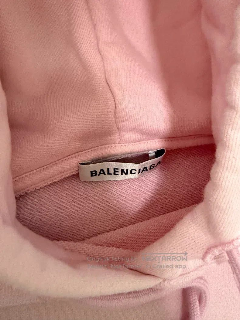 Balenciaga Balenciaga Pink Logo Hoodie Size US S / EU 44-46 / 1 - 3 Thumbnail